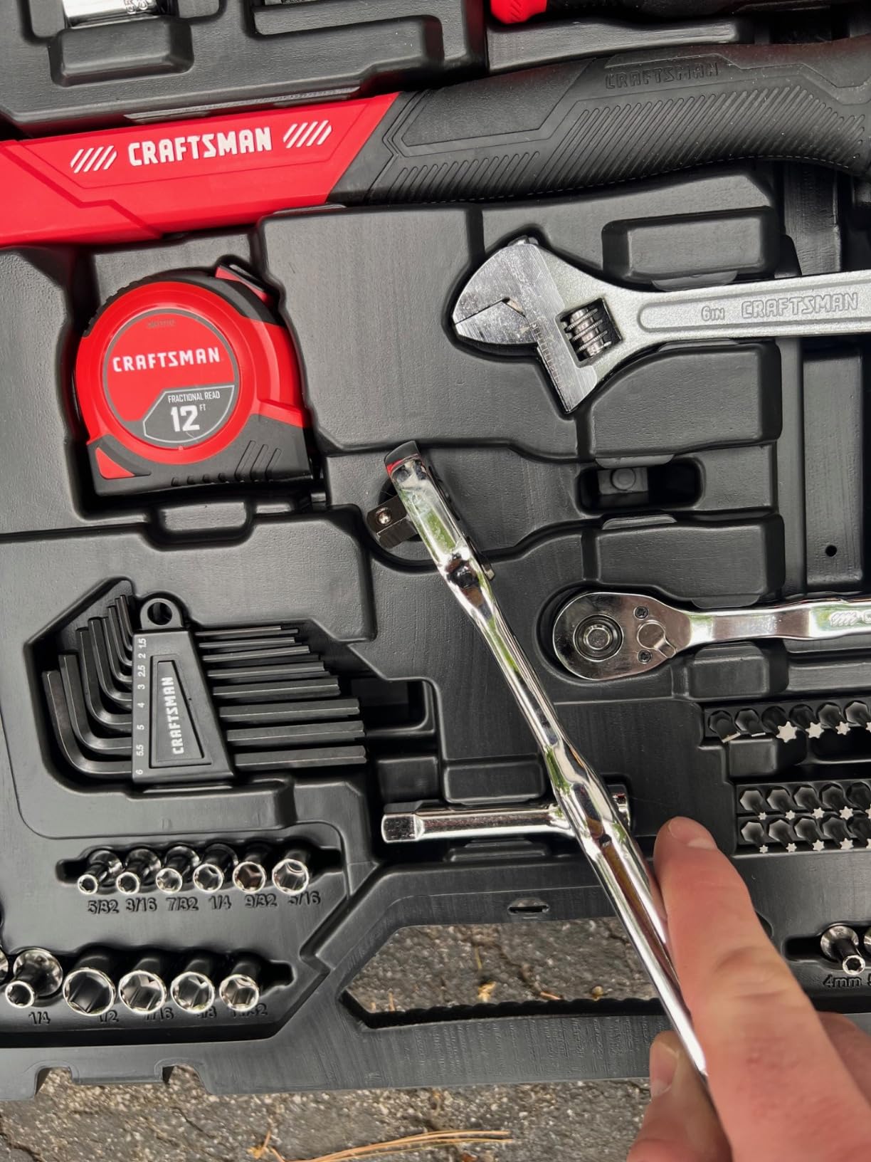 Craftsman 102-Piece Tool Kit for Home and Car, Durable Hand Tools Set with SAE and Metric Socket Set, Screwdrivers, Wrench, Hammer, Pliers, Knife, Hex Keys, Specialty Bits, Tape Measure (CMMT99449) customer photo 1