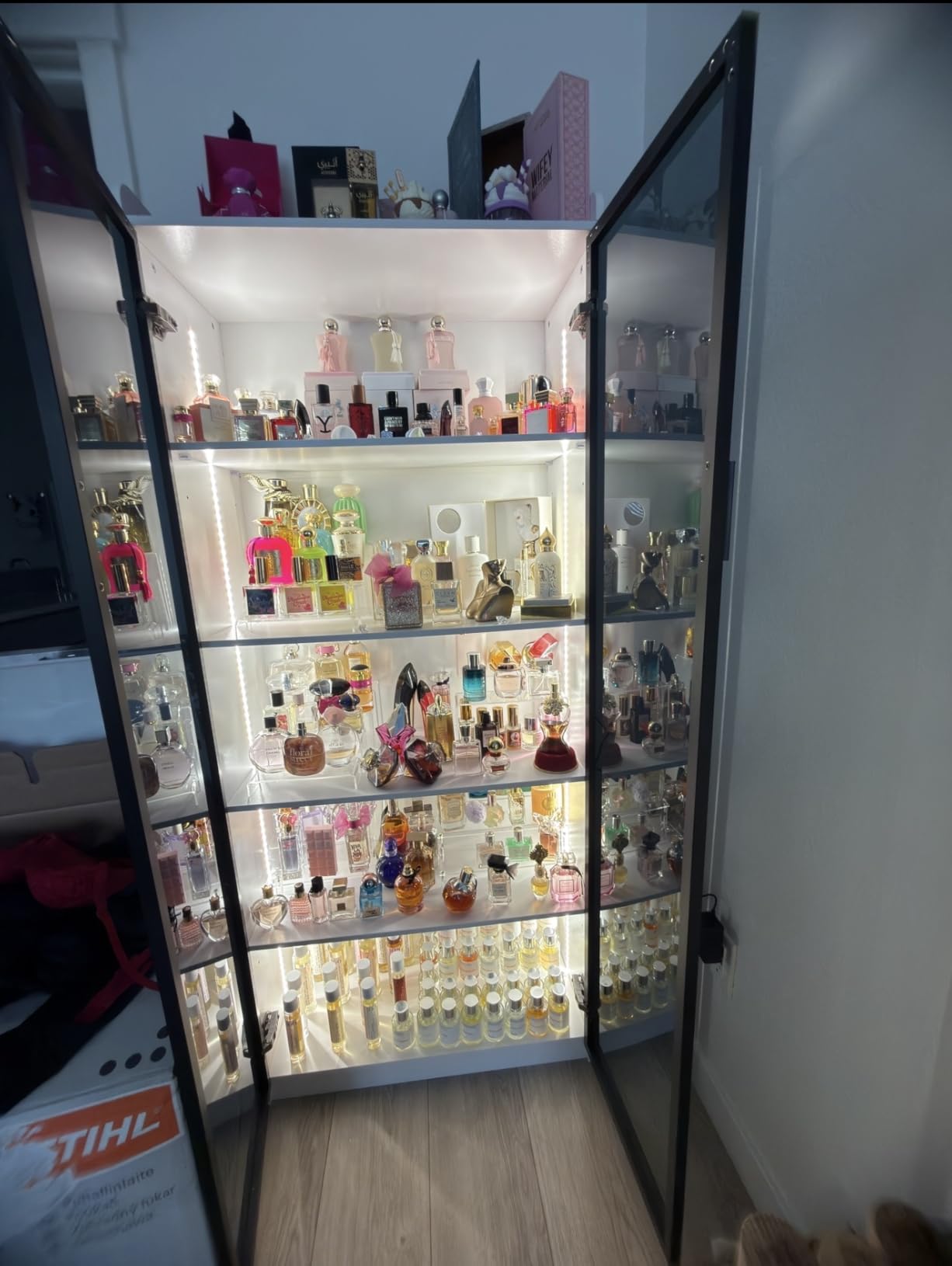 Dystler Display Cabinet with Doors and Adjustable Shelves, 65