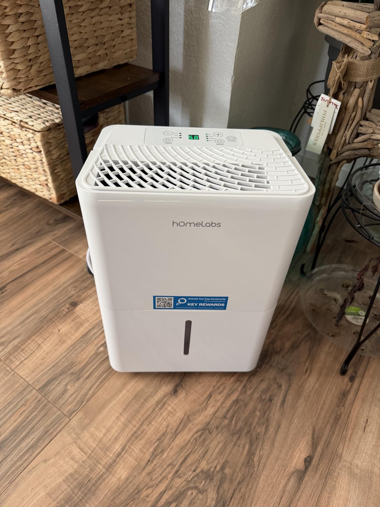 hOmeLabs Dehumidifier 7,500 Sq Ft Wi-Fi with Pump (50 Pint MAX 120 Pint at 95°F, 90% RH) for Home, Office, Basements with Powerful Moisture Removal, Humidity Control, Auto Shut-off, Quiet Operation customer photo 2