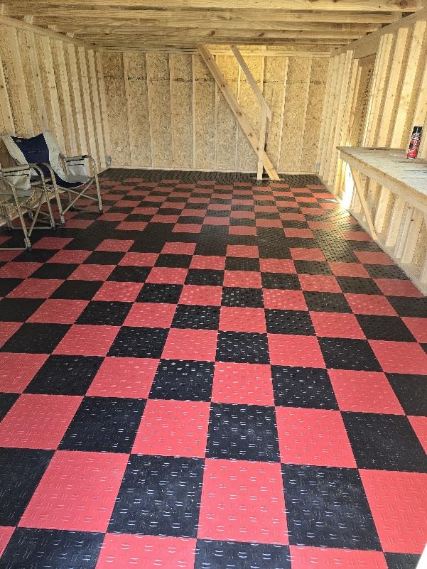 VEVOR Garage Floor Tiles 12 x 12 x 0.53 inch, Interlocking Design Ease of Installation Double-Sided Texture Non-Slip Sturdiness, for Garages, Basements, Repair Shops, Black, 50 Pack customer photo 2