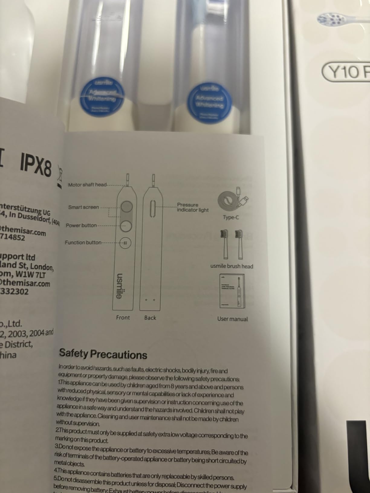 usmile Y10 PRO Rechargeable Electric Toothbrush with Smart Display, Missed Spot Detection, Pressure Sensor, 180-Day Battery Life, IPX8 Waterproof, Travel-Friendly with 2 Brush Heads customer photo 2