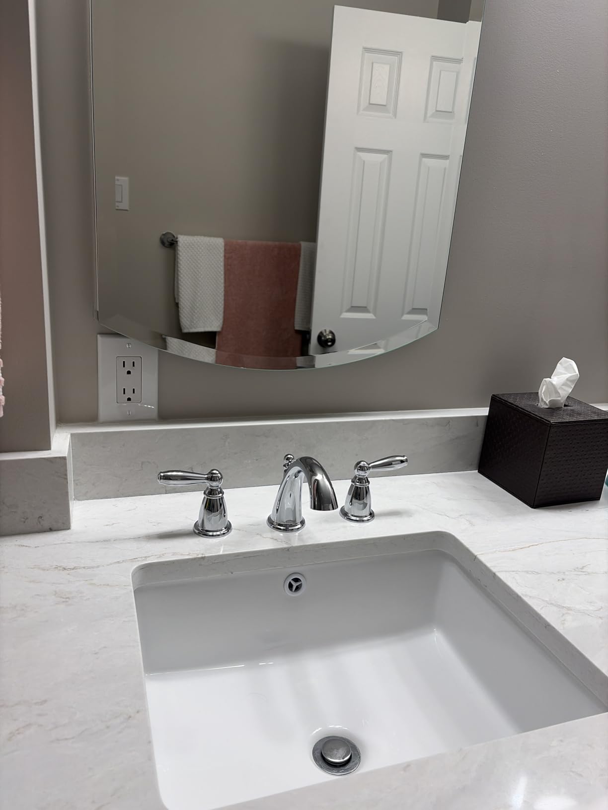 Moen Brantford Chrome Two-Handle High Arc Widespread Bathroom Sink Faucet for 3-Hole Setups with Valve Included, TV6620 customer photo 1