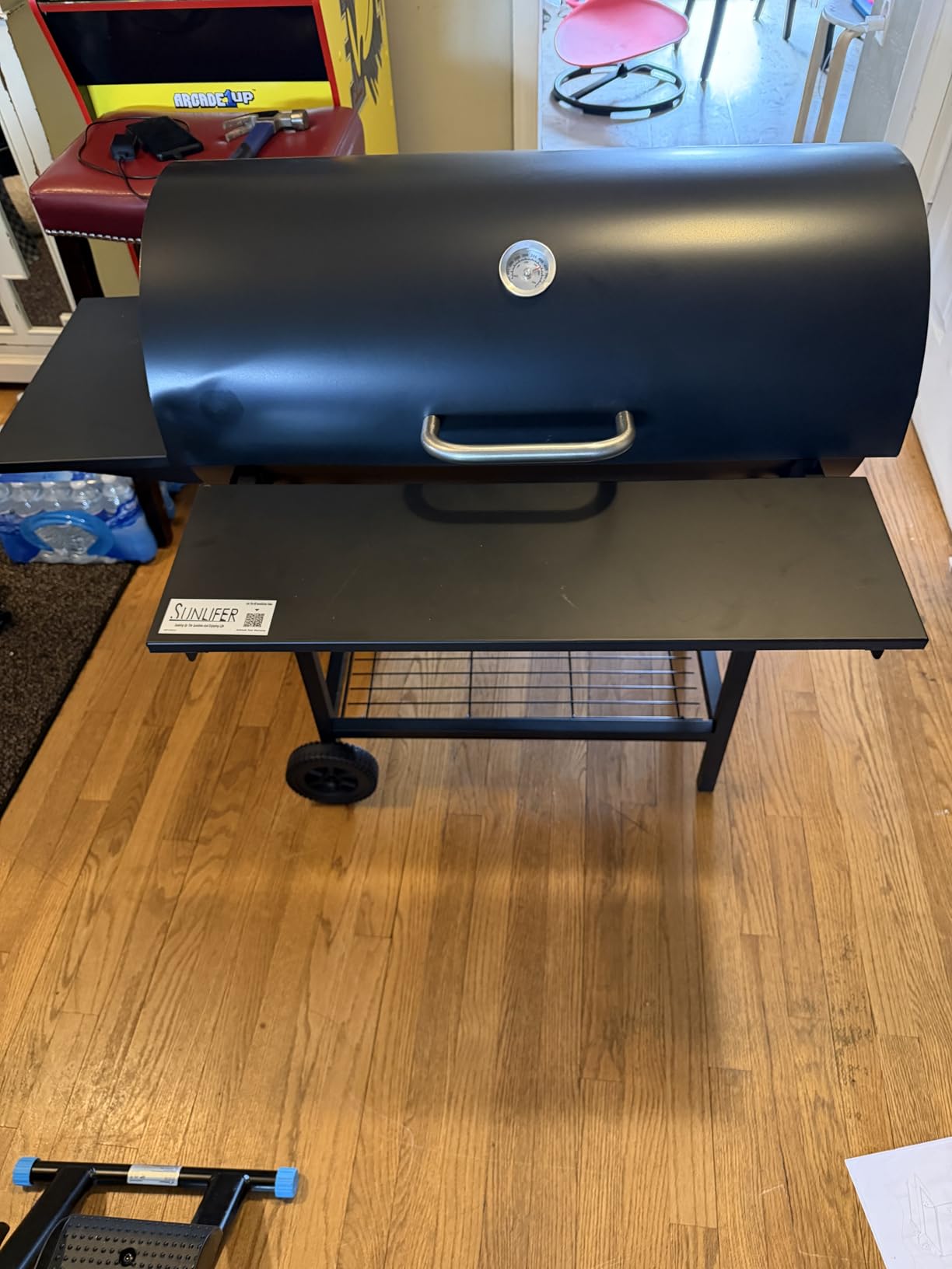 Charcoal Grill Offset Smoker: Charcoal Barbecue Grills with Spacious Cooking Area | Barrel BBQ Grill and Smokers Combo for Outdoor Patio Backyard Camping and Parties customer photo 2
