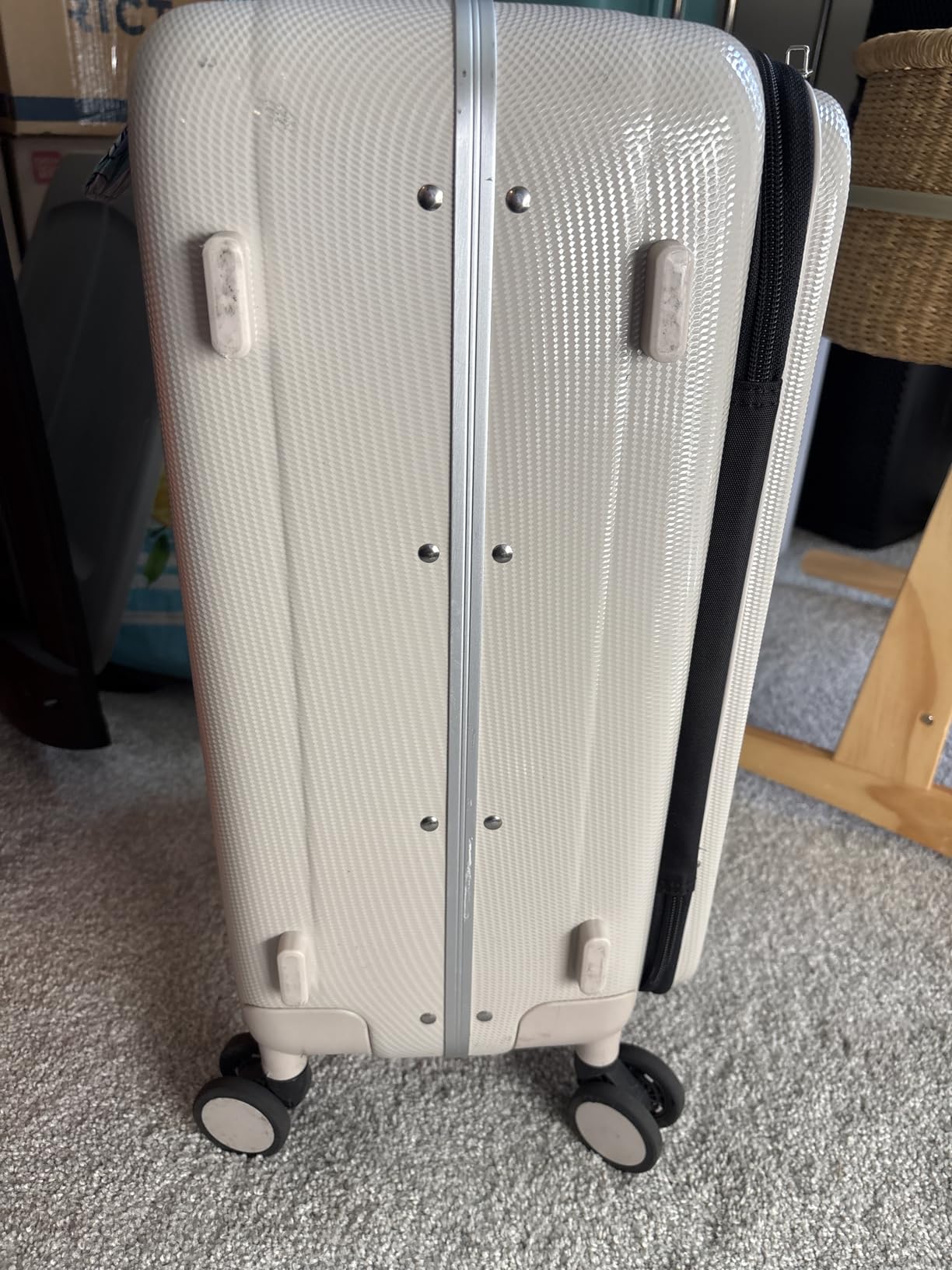 Hanke 16 Inch Underseat Carry On Luggage with Wheels,Small Hard Shell Suitcases for Weekender,Top Opening Lightweight Travel Luggage Suitcase for Womem Men,Ivory White customer photo 2