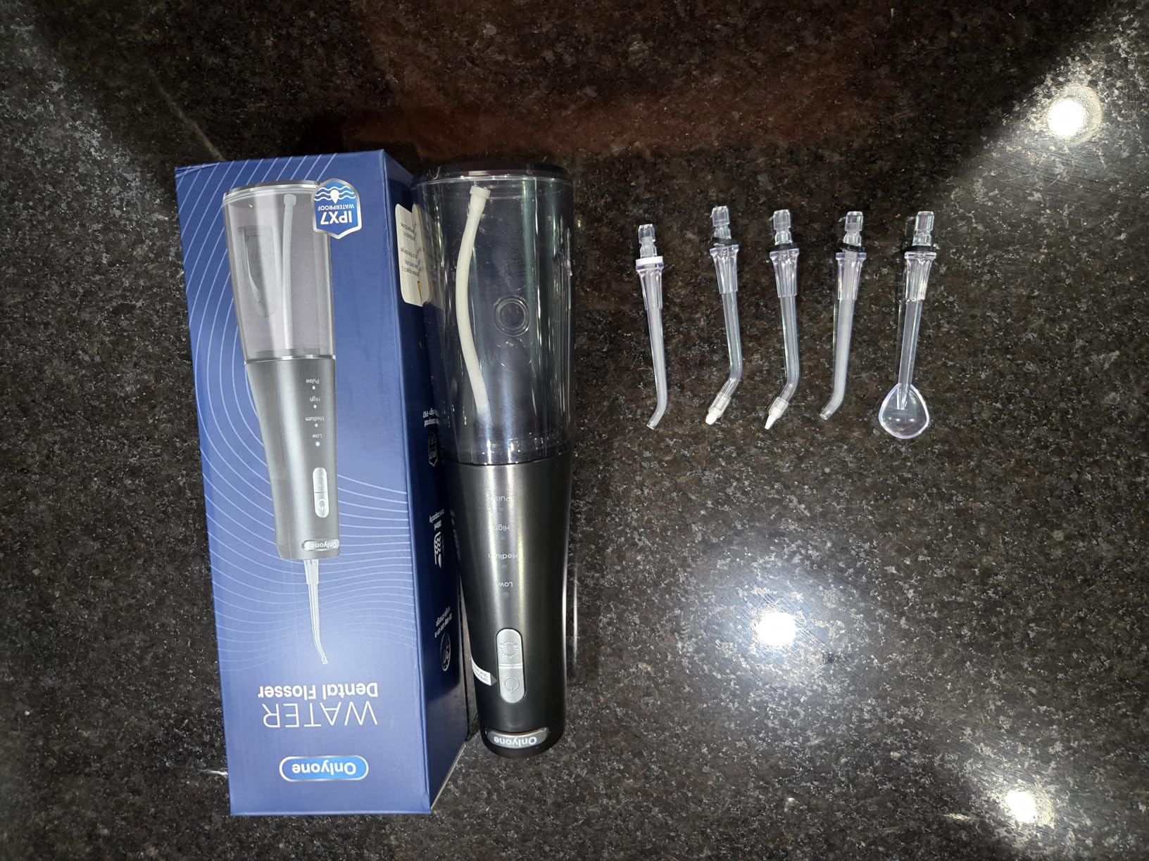 Onlyone Rechargeable Cordless Water Flosser with Adjustable Water Pressure for Daily Oral Care, Power Dental Flosser for Home and Travel Use, Portable Oral Irrigator for Sensitive Gums and Braces Care customer photo 1