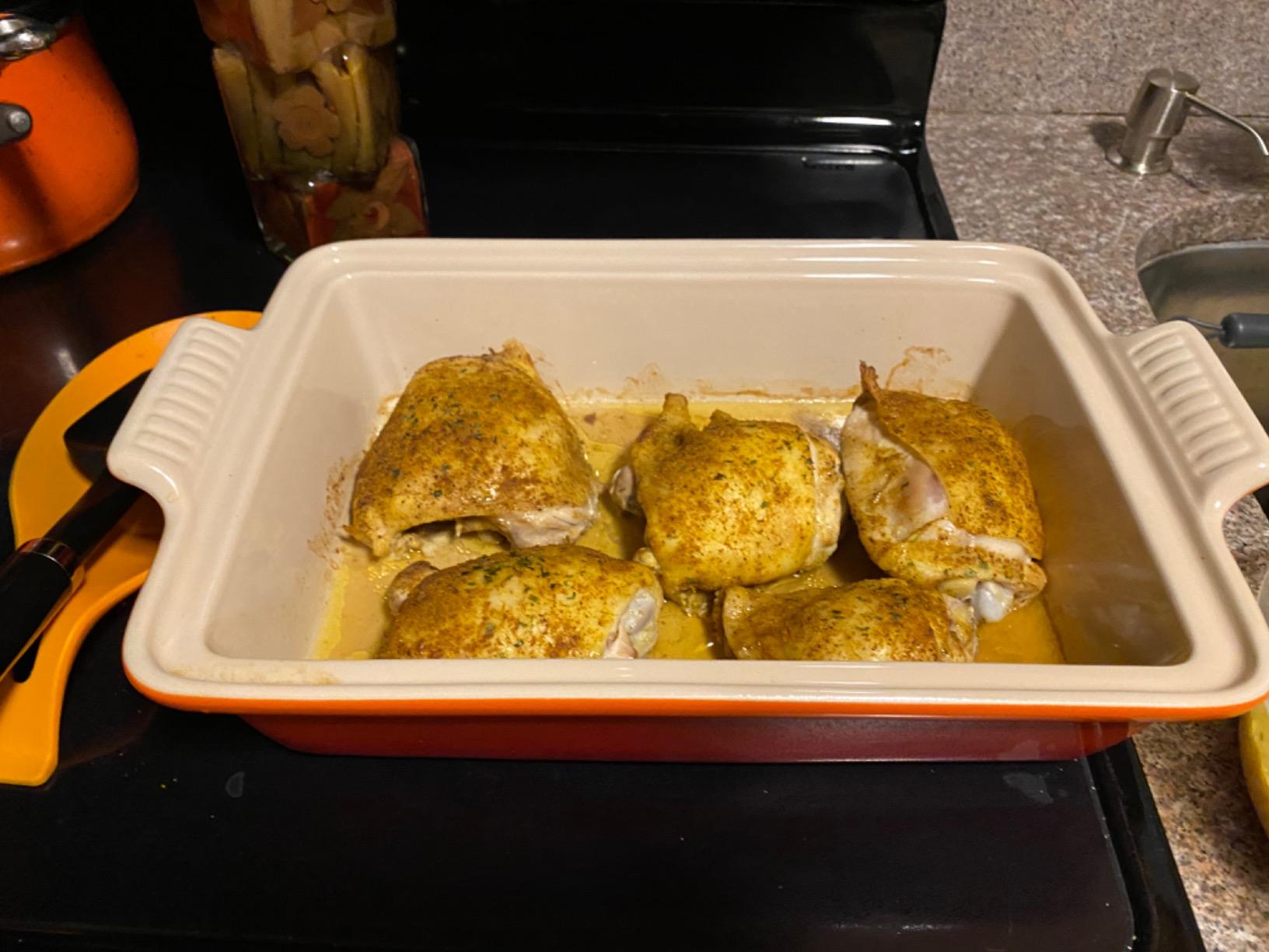 Le Creuset Stoneware Heritage Rectangular Covered Casserole, 4 qt., Olive customer photo 2