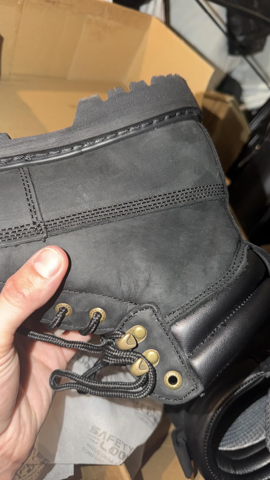 Work Boots for Men Waterproof Soft Toe Non Slip Comfortable Leather Workboots customer photo 1
