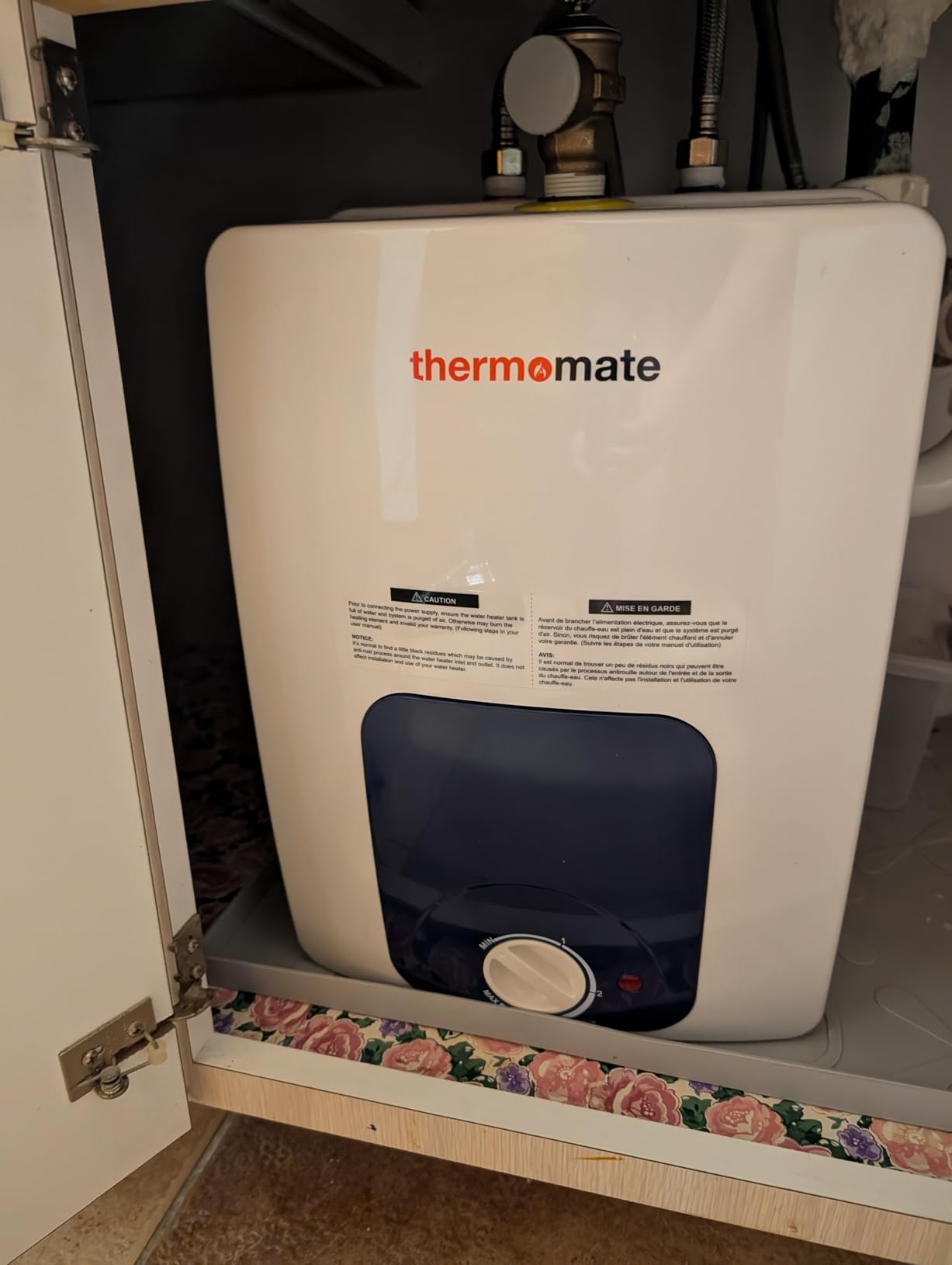 ThermoMate Tank Water Heater Electric, 18 Gallon Small Point of Use Residential Hot Water Heater for Washing & Shower, 120Volt 1500W Compact, Adjustable Thermostat, UL Listed customer photo 1