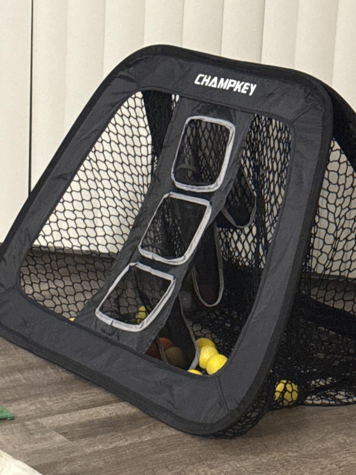 CHAMPKEY Double Sided Golf Chipping Net Come with Tri-Turf Hitting Mat and 12 Foam Golf Balls - 5 Ply-Knotless Netting Golf Targets System Ideal for Short and Long Distance Training (Standard Version) customer photo 1