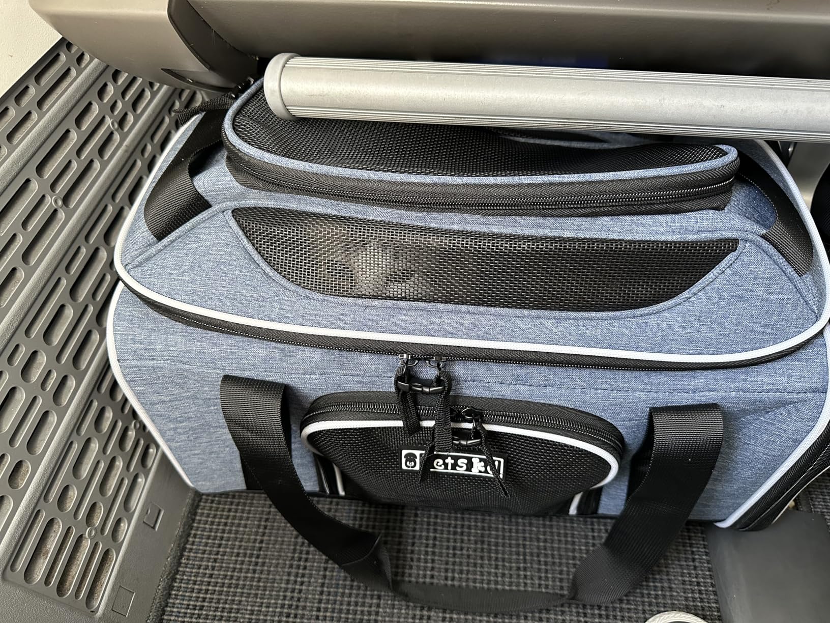 Petskd Top and Side Expandable Pet Carrier 18x11x11 Inches Delta United Airline Approved, Soft-Sided Carrier for Small Cats and Dogs with Locking Safety Zippers and Anti-Scratch Mesh(Blue) customer photo 1