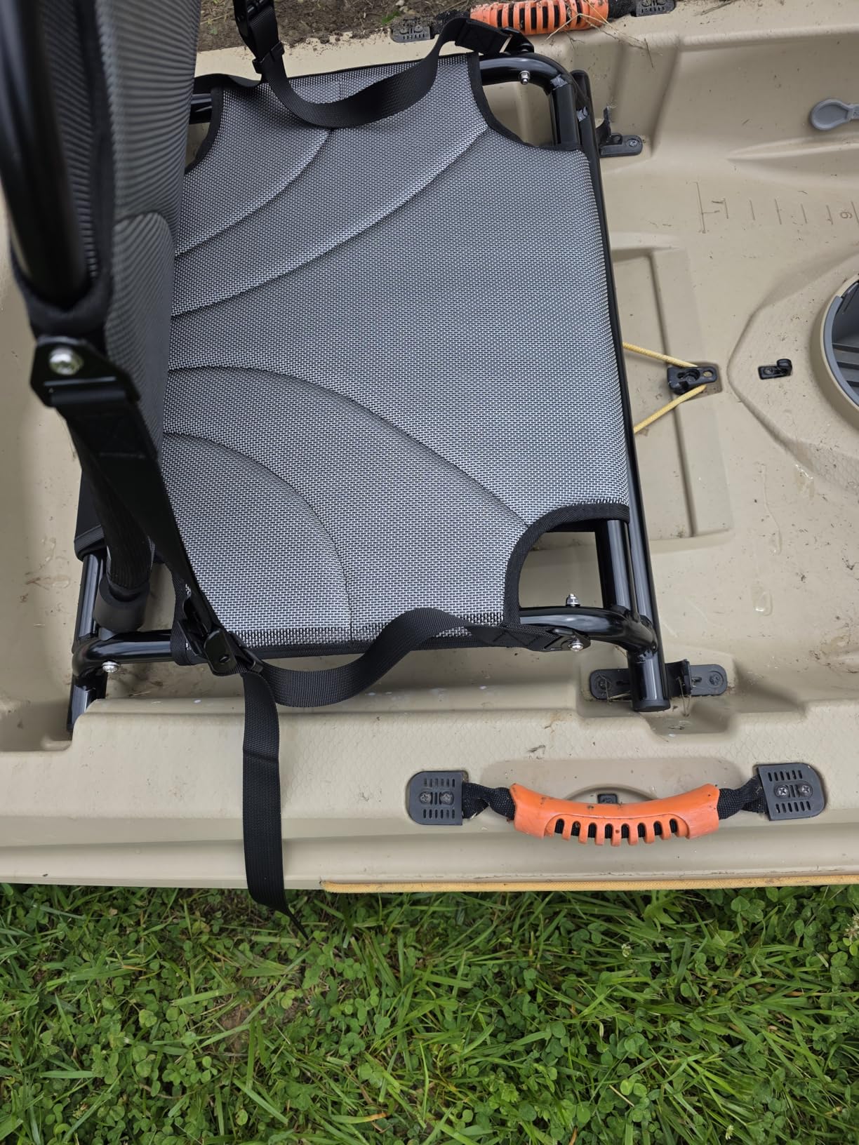 Aluminum Frame Kayak Seat Replacement - Breathable Mesh Stadium Chair for Sit-On-Top Fishing Kayaks & Canoes - High Back Support & Adjustable Straps customer photo 2