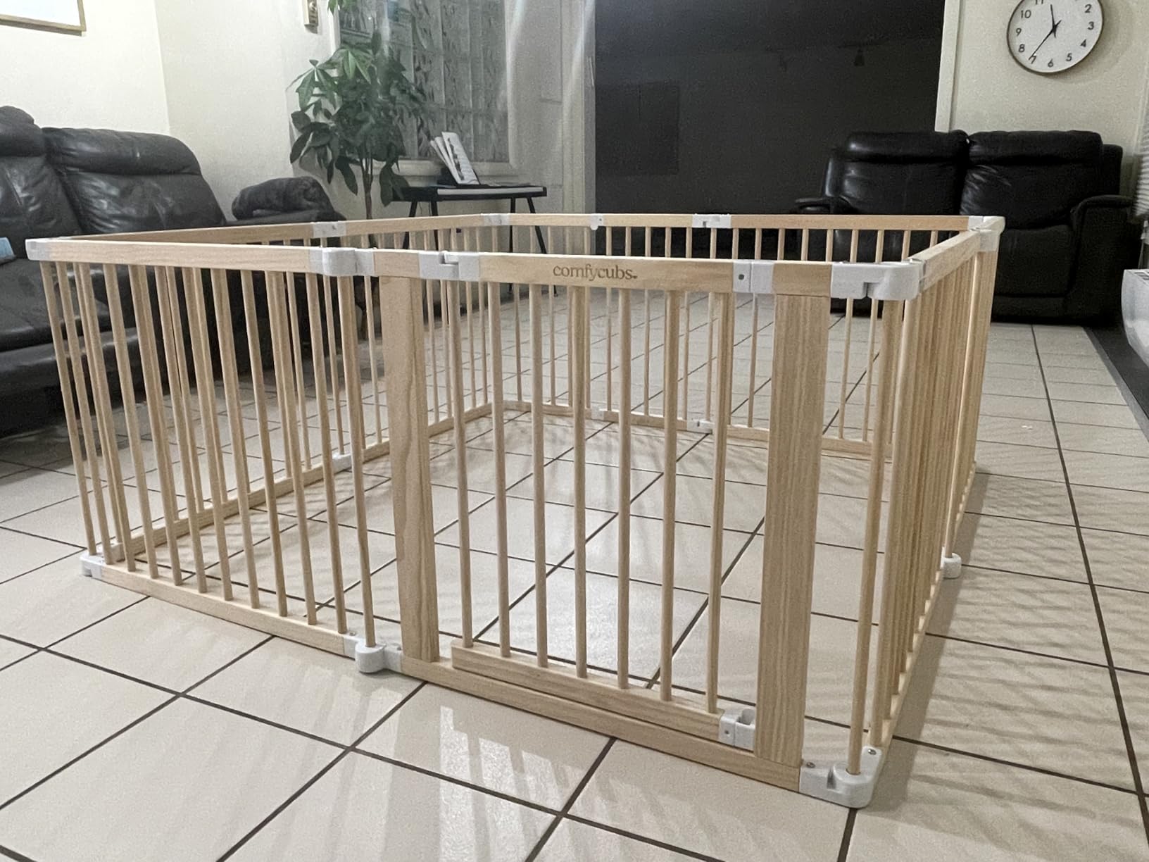 Comfy Cubs Baby Gate Playpen - 57 x 57 x 25 in, Extends Up to 228