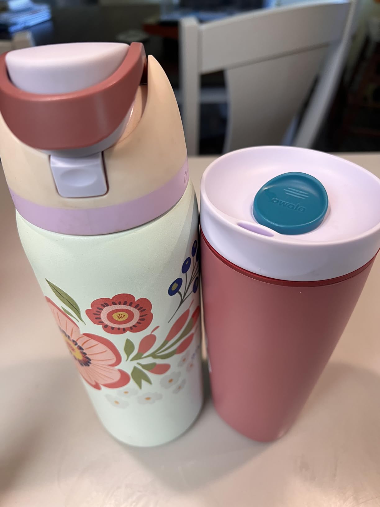 Owala SmoothSip Slider Insulated Stainless Steel Coffee Tumbler, Reusable Iced Coffee Cup, BPA Free 20 oz customer photo 1