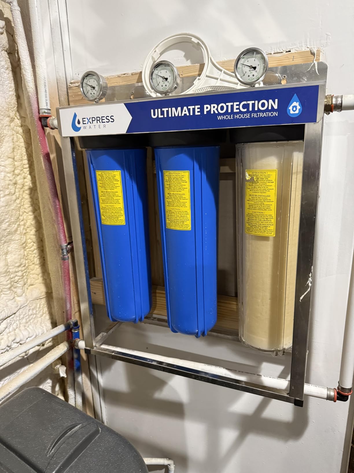 Express Water Whole House Water Filter System | Ultimate Protection | 3 Stage Water Purifier Whole Home, Heavy Metal + Anti-Scale Filters, High Reduction in Scale, Chlorine, PFAs, Lead, Arsenic & more customer photo 1