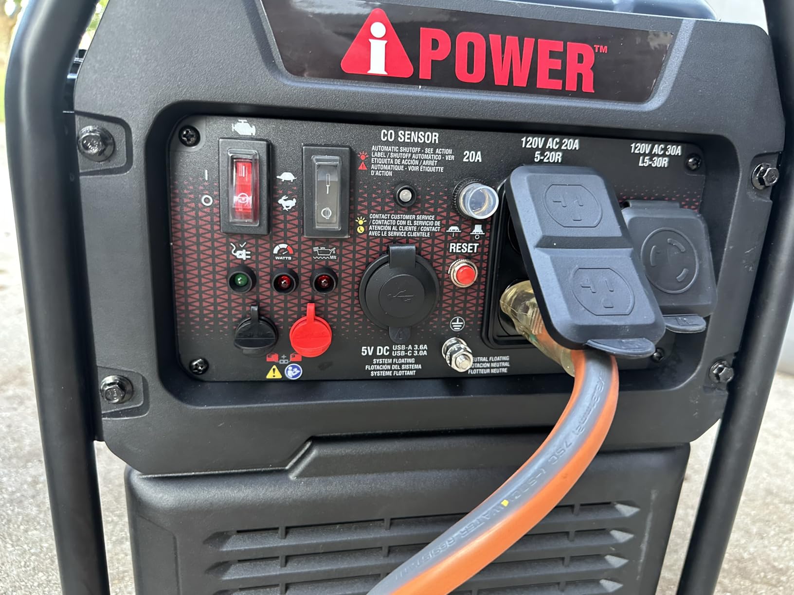 A-iPower 4600W RV-Ready Quiet Portable Inverter Generator Gas Powered, Ultra-lightweight Open Frame Power Supply for Tailgating/Home Backup, CO Sensor customer photo 1