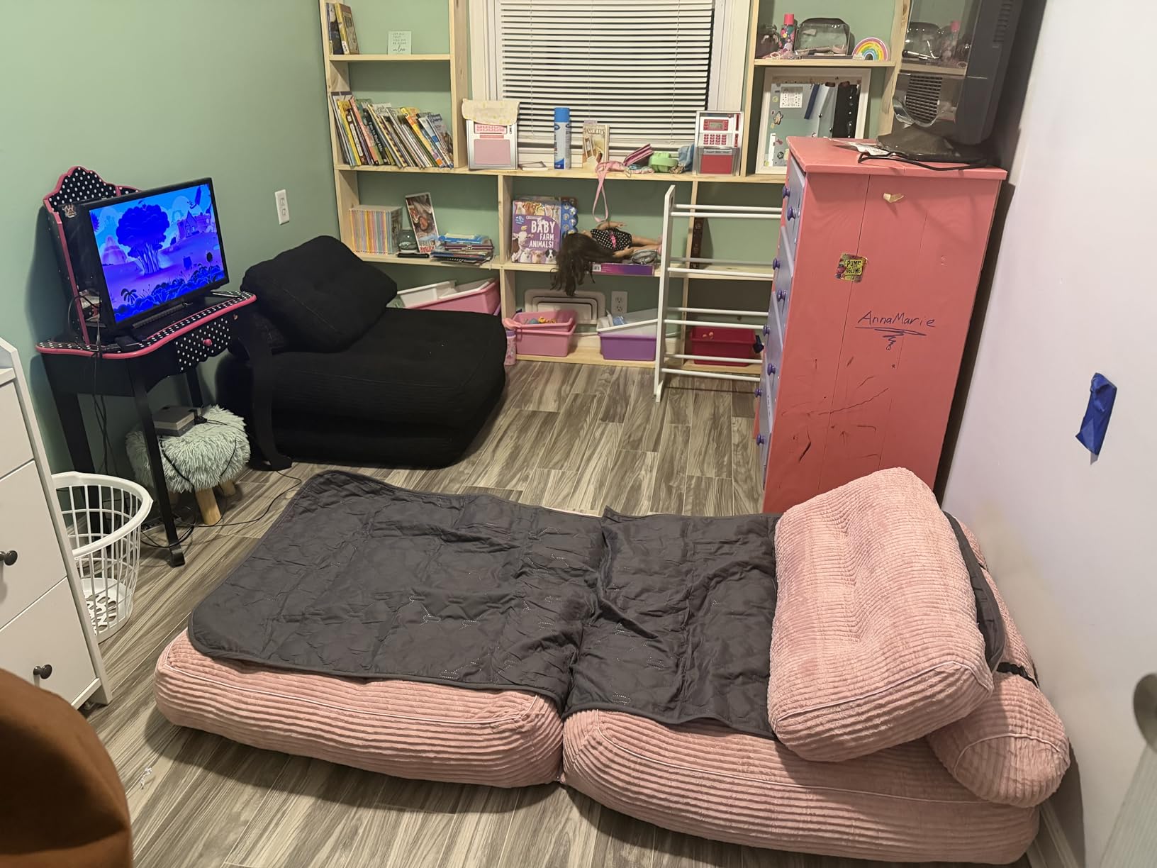 Afuson Folding Chair Bed, Futon Sofa, Floor Couch for Adults Chair for Living Room, Lounge Sofa, Convertible Sofa Bed, Small Couches for Small Spaces, Beige customer photo 1