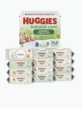 Huggies Natural Care Sensitive Baby Wipes, Unscented, Hypoallergenic, 99% Purified Water, 24 Soft Packs of 56 (1344 Wipes Total) customer photo 1