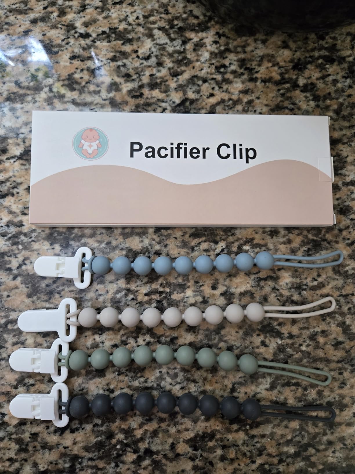Pacifier Clips Silicone, 4-Pack Pacifier Holder Clip with Stylish Round Design, 100% Food Grade Silicone, Safe Essentials for Newborns Baby Boys and Girls customer photo 1