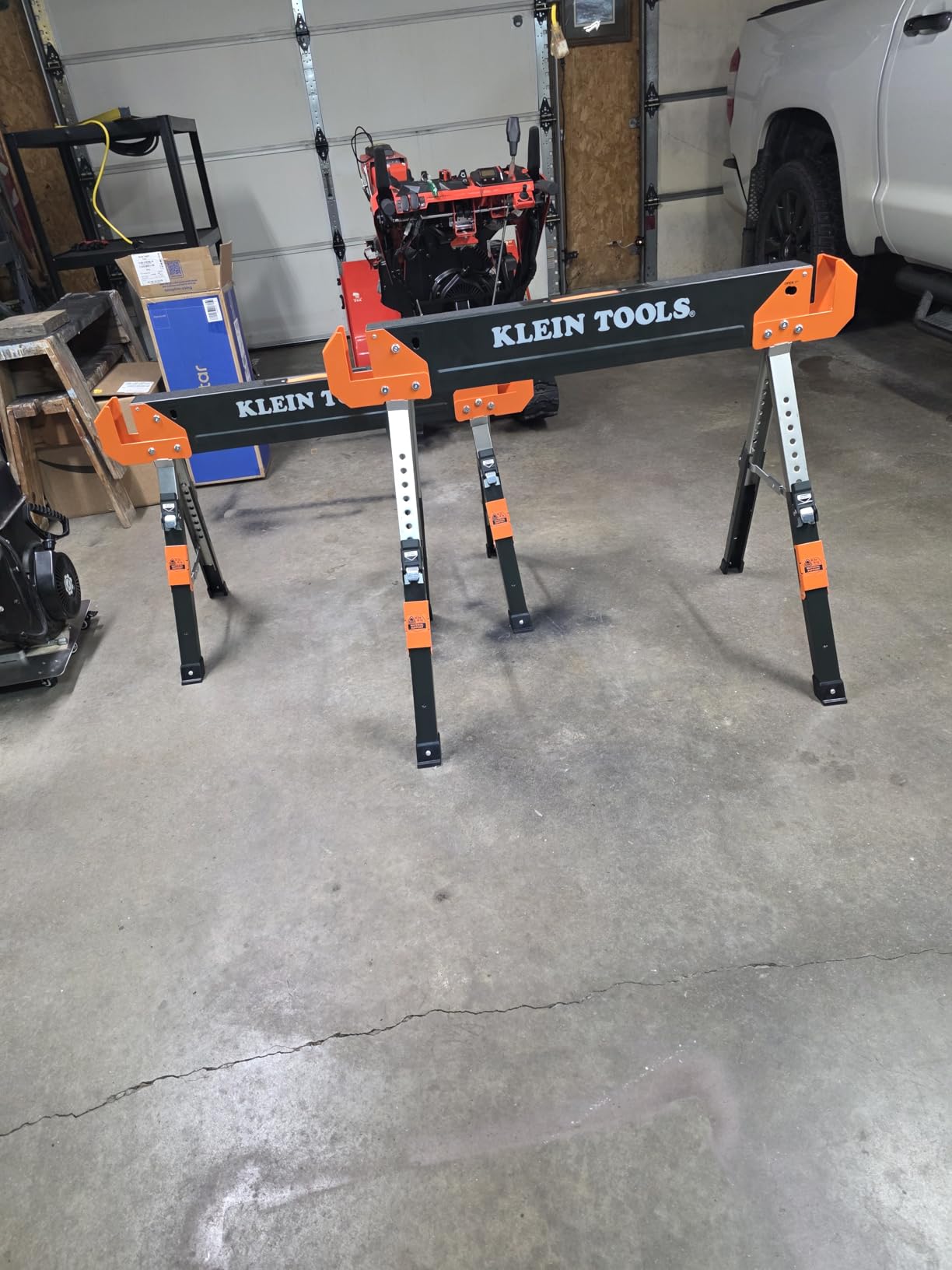 Klein Tools 80178 Folding Saw Horse, Adjustable 26 to 32-Inch Height, 2x4 Support Arms, Heavy Duty Jobsite Table, 2-Pack customer photo 2