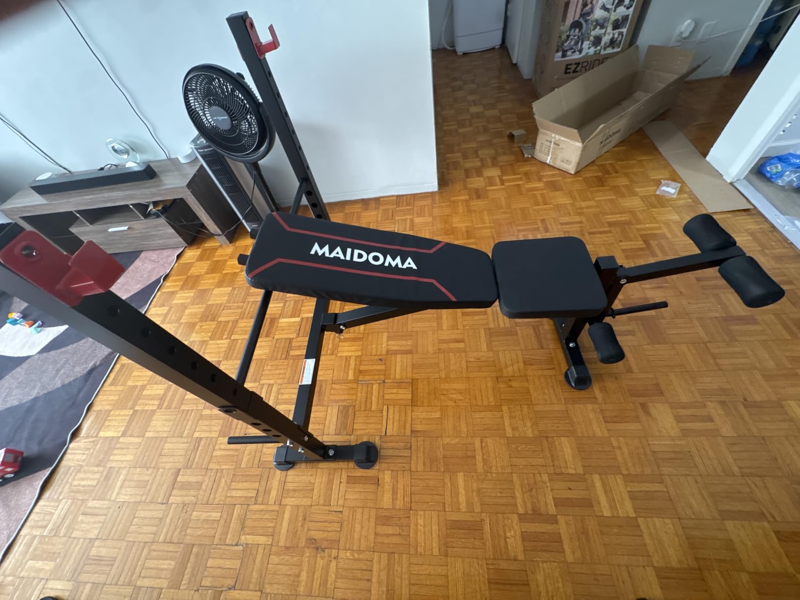 MAIDOMA Standard Weight Bench Set with Leg Extension and Leg Curl, Adjustable Bench Press with Squat Rack, Foldable Flat Incline Decline Workout Bench for Home Gym Full Body (US Stock) customer photo 2