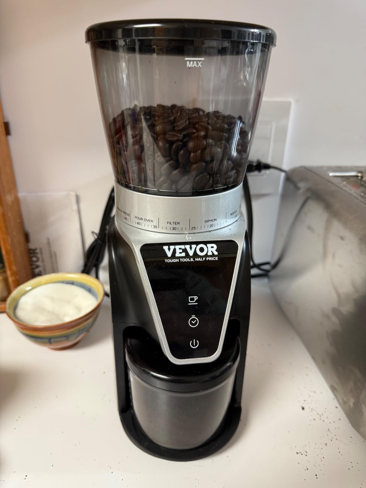 VEVOR Coffee Maker with Grinder, 10 Cup Coffee Machine, Grind and Brew Coffee Maker with 3 Brew Strength Control, Adjustable Grinding Coarseness, for Home Office Restaurant customer photo 2