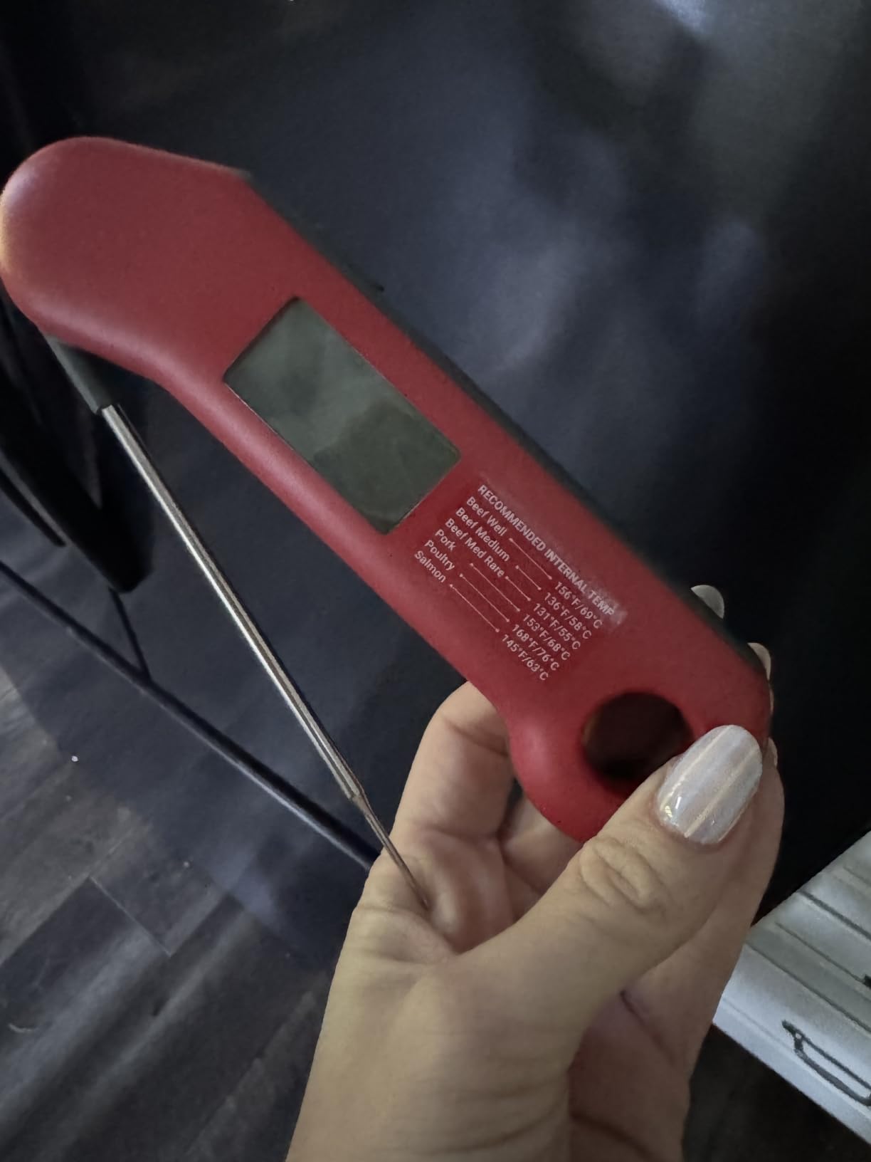 Professional Meat Thermometer Digital, Ultra-Fast 0.5 Sec Instant Read, NIST Certified 0.5F Accuracy, IP67 Waterproof, Auto-Rotating Backlit Display customer photo 1
