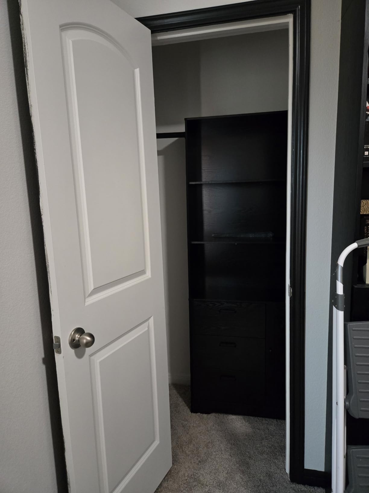 IRONCK Bookshelf with Doors and 3 Drawers 71 in Tall Bookcase with 3-Tier Shelves, Industrial Book Shelf with Storage for Living Room Entrance Hallway Home Office, Black customer photo 1