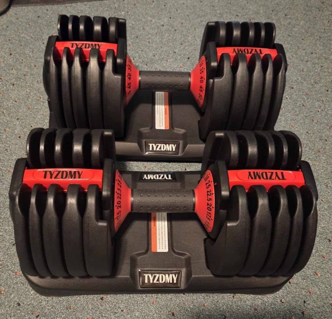 TYZDMY Adjustable Dumbbells Set of 2, Free Weights Dumbbells Set, 52.5 lbs pair 105 lbs, 15 in 1 customer photo 1