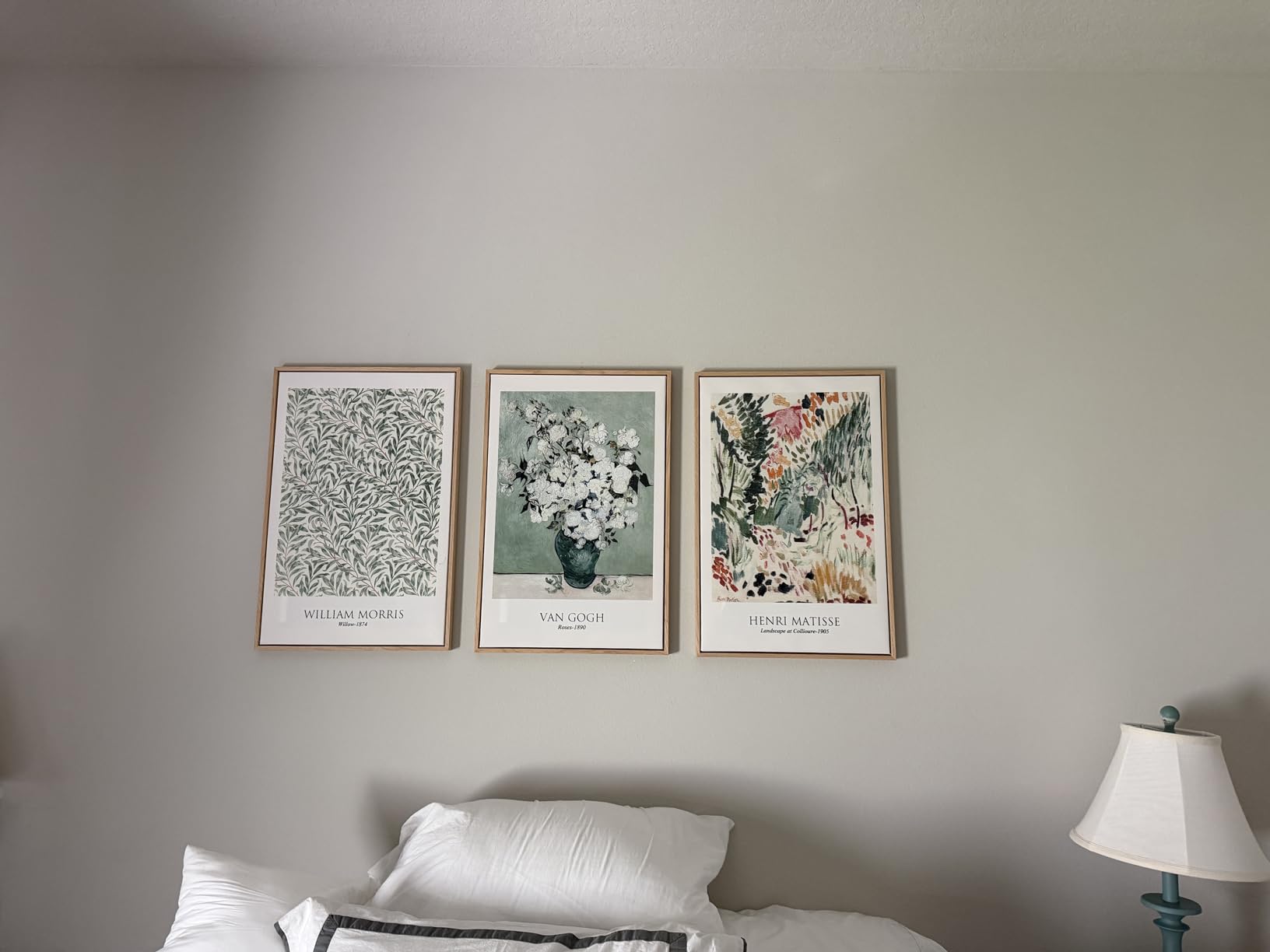 Framed William Morris Canvas Wall Art for Living Room, Set of 3 Large Neutral Floral Botanical Prints, Vintage Rustic Boho Pictures for Bedroom Hallway Office, 16x24 Inch customer photo 2
