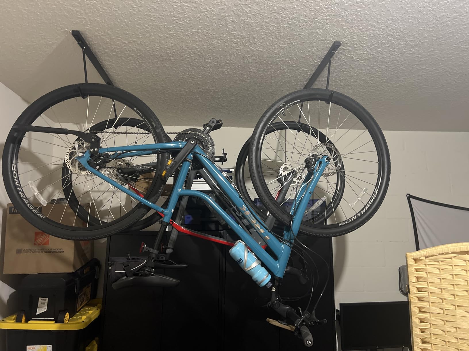 WALMANN Ceiling Mounted Bike Rack for Garage, Space-Saving Ceiling Bike Storage for 2 Bikes(Horizontally)/4 Bikes(Vertically) customer photo 2