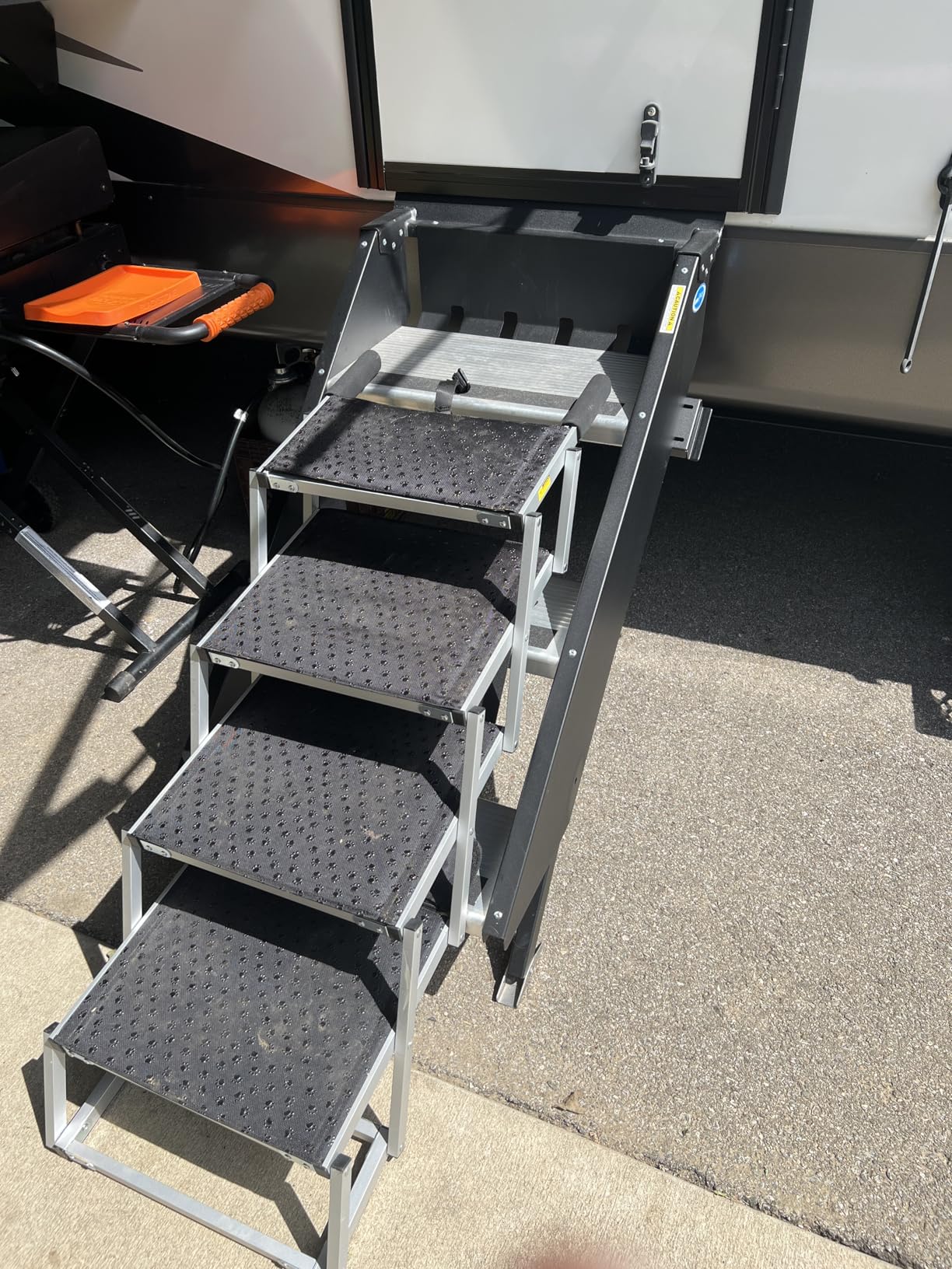 DGSL Dog Ramp for Car, 4-Step Folding Dog Stairs, Aluminum, Black, Supports Up to 250 Lbs customer photo 1