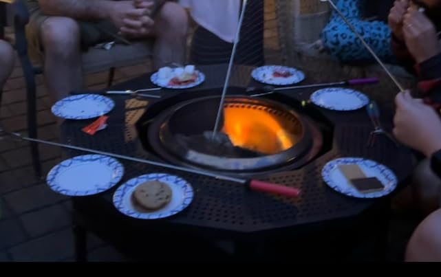 Surround Tabletop Use for Solo Stove Bonfire Ranger 2.0 and Mesa, Accessories for Solo Stove, Fire Pit Surround Table Adjustable with UV-Resistant Outdoor Fabric, Thick Metal Black customer photo 2