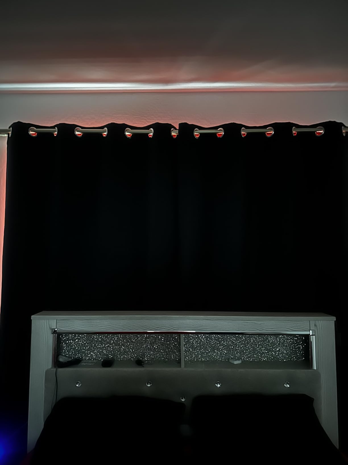 IGEMAEVE Black 100% Blackout Curtains 84 Inch Length 2 Panels Set, Black Out Curtains for Bedroom 84 Inch Long, Rod Pocket Energy Saving Room Darkening Drapes for Living Room Dining Room Window customer photo 2