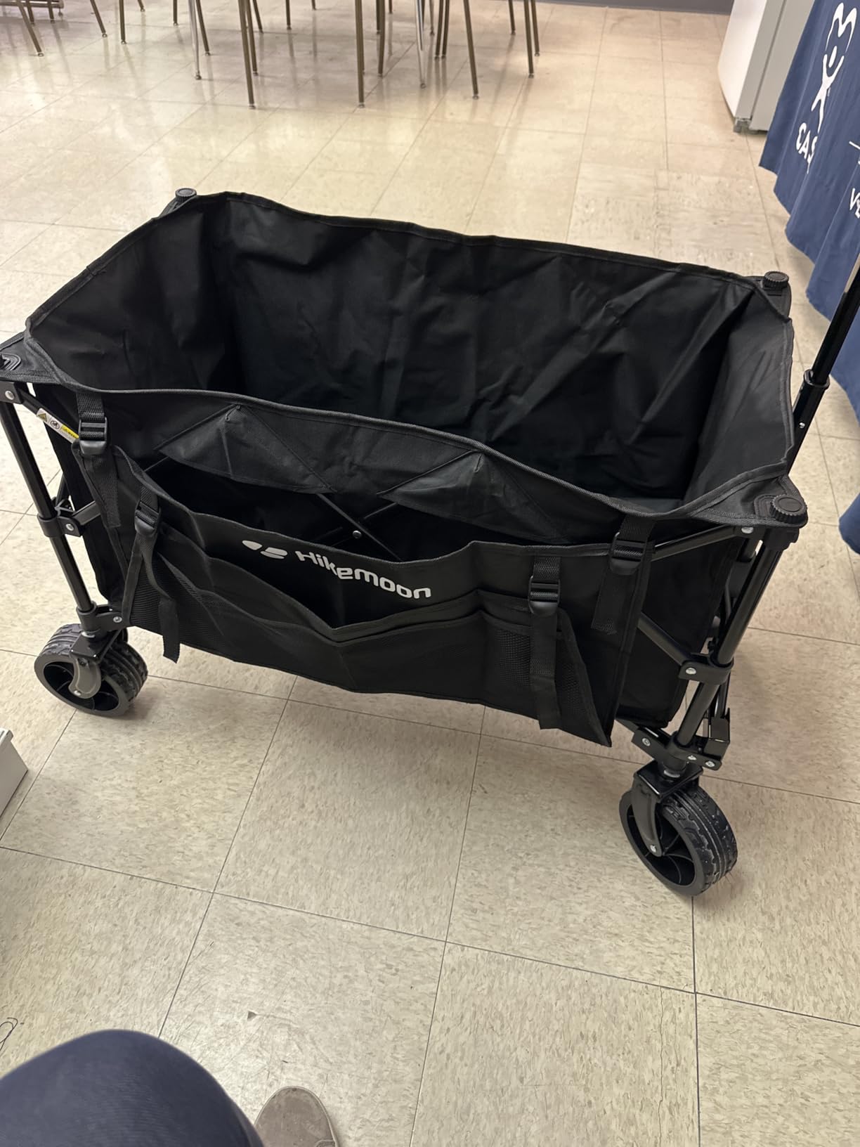 Hikemoon 150L Collapsible Wagons Carts Foldable, 420LBS Heavy Duty Folding Beach Cart with Big All-Terrain Wheels, Portable Utility Wagon for Grocery, Shopping, Garden, Sports, Camping, Black customer photo 1