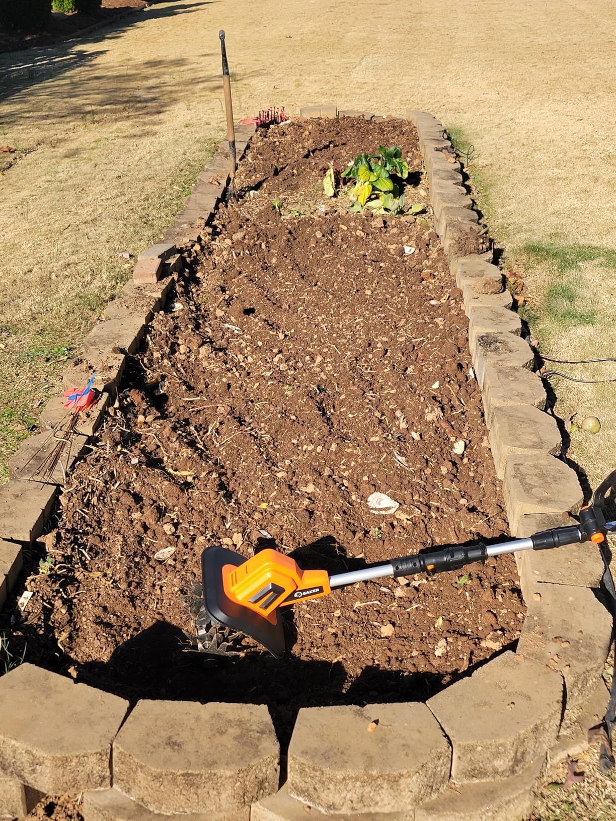 Saker 22V Cordless Electric Garden Tiller Cultivator, 9-Inch Tilling Width, 6.3-Inch Depth customer photo 1