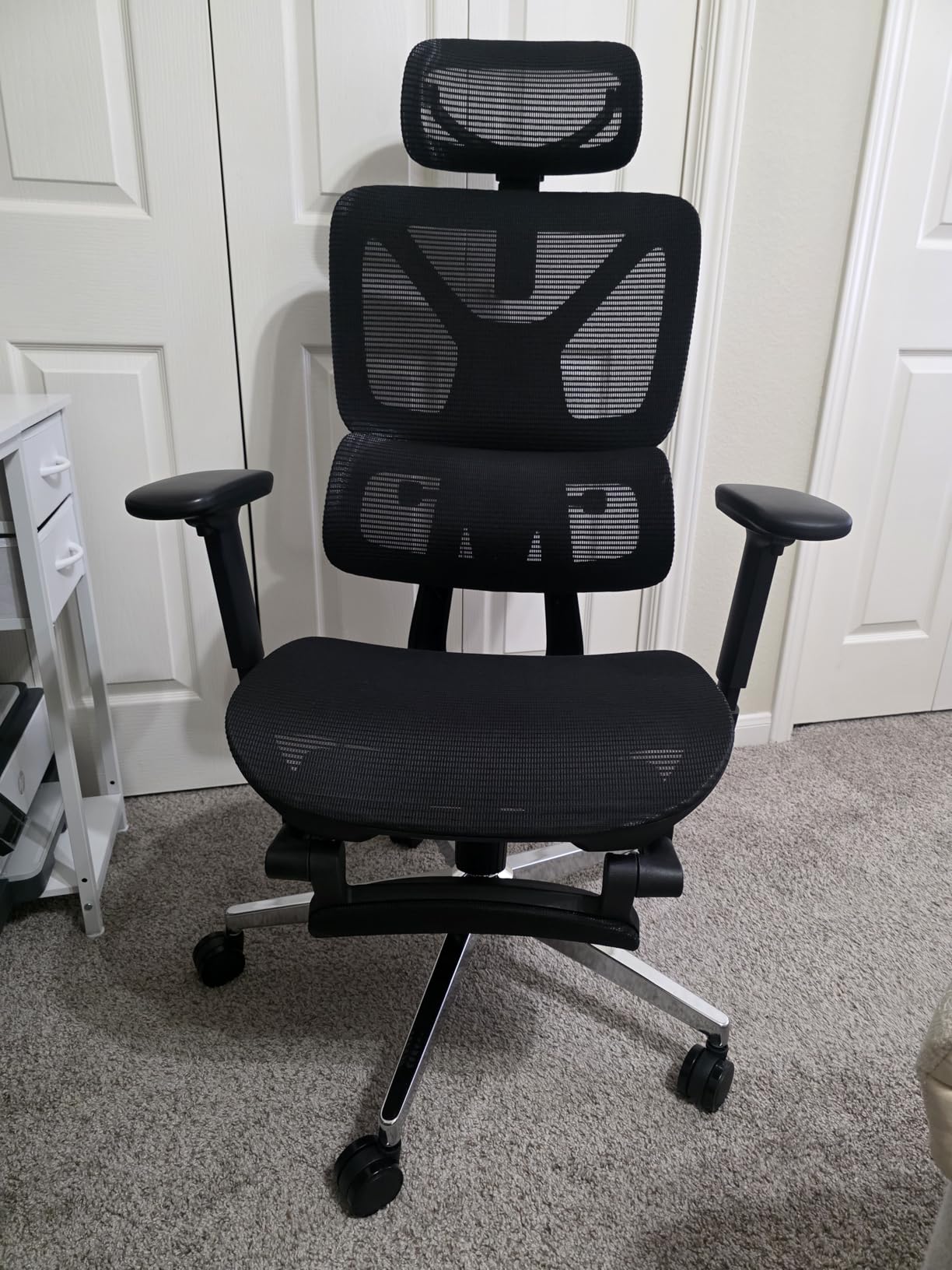 FLEXISPOT ErgoX Premium Ergonomic Office Chair with Footrest- Adjustable 3D Armrests, Dynamic Lumbar Support, Recline & Tilt Function, Mesh Seat, for Home & Office Use,Dark Grey customer photo 2