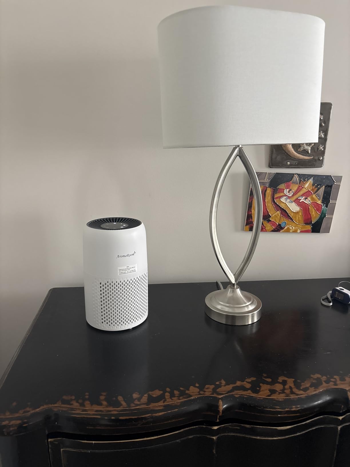 Air Purifier for Home Bedroom, AromaRoom H13 HEPA Air Filter For Smoke Pollen Dander Hair Smell Air Cleaner, 3-in-1 Filter with Sleep Mode, Quiet Air Cleaner For Pets, Home, Baby Room (White) customer photo 1