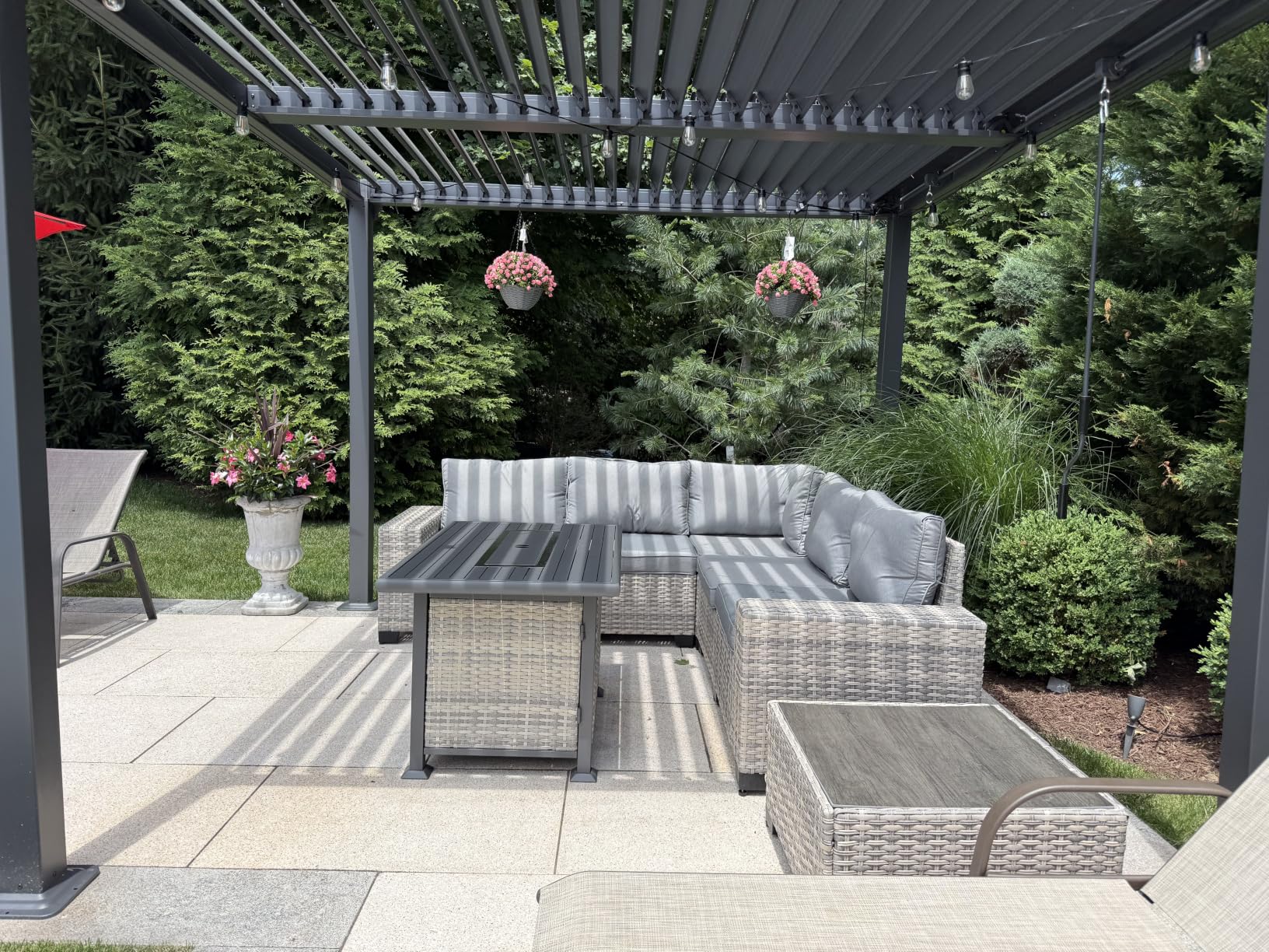 6-Piece Outdoor Patio Furniture Set Wicker Sectional Sofa Set, Patio Conversation Set with Thickened Cushions & Coffee Table for Garden, Backyard, Poolside, Beige customer photo 2