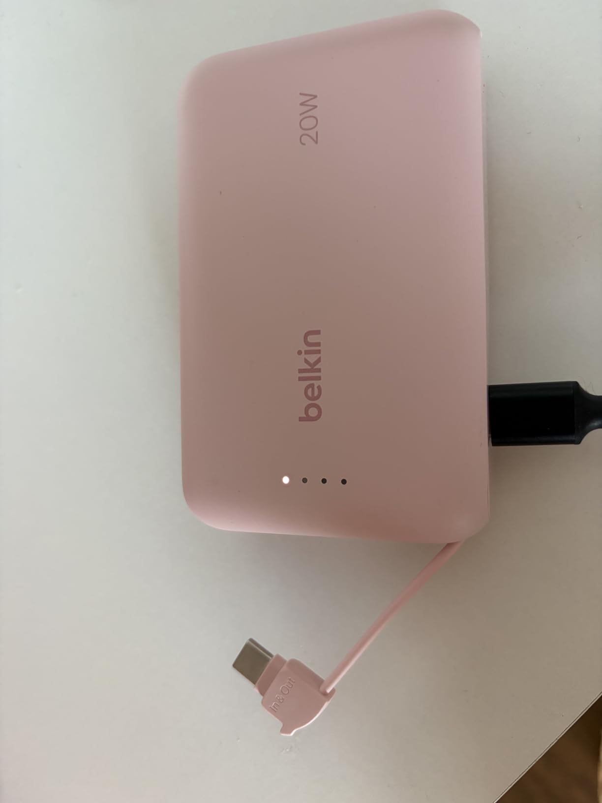 Belkin Power Bank with Integrated Cable, Fast Charging USB-C, 20000 mAh 30W, Portable Charger Power Bank USB C for iPhone 17, Air, Pro, Pro Max, iPad, AirPods, Apple Watch, Galaxy S25, & More - Black customer photo 2