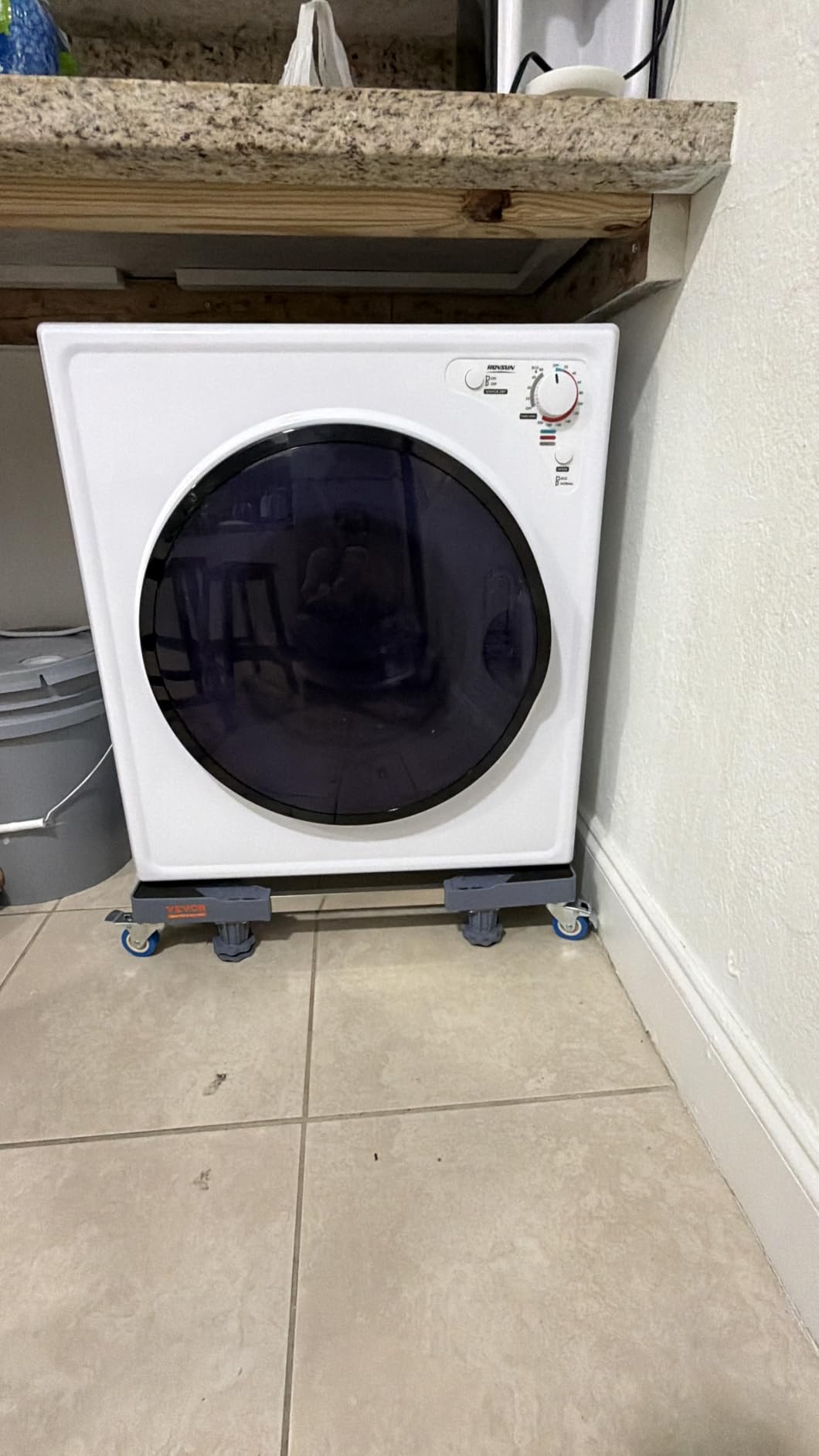 ROVSUN 2.6 Cu.Ft. Portable Dryers for Laundry, Compact Portable Clothes Dryer with Stainless Steel Tub, Dryer Machine, 110V Electric Dryer with Control Knob for Apartment, Dorm, RV, White, 1400W customer photo 1
