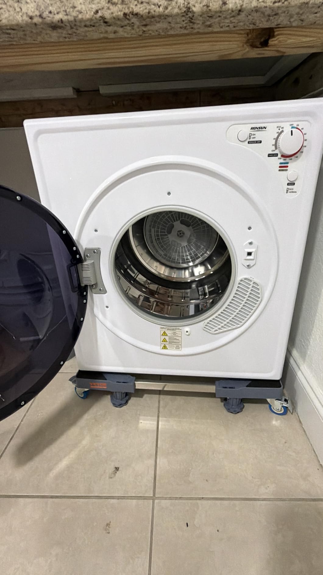 ROVSUN 2.6 Cu.Ft. Portable Dryers for Laundry, Compact Portable Clothes Dryer with Stainless Steel Tub, Dryer Machine, 110V Electric Dryer with Control Knob for Apartment, Dorm, RV, White, 1400W customer photo 2