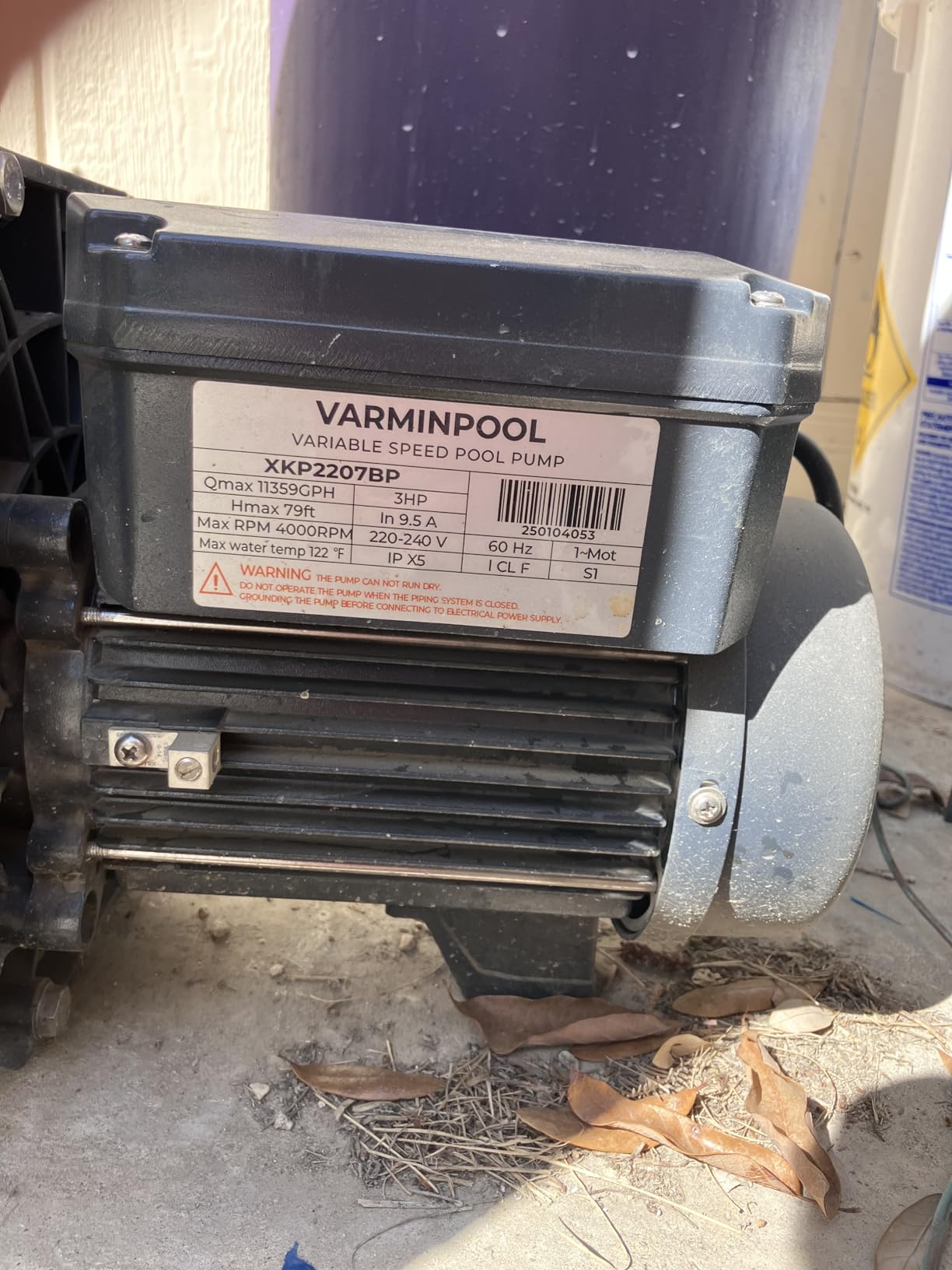 Variable Speed Pool Pump Inground, 2.5HP, 10567GPH High Flow Energy Efficient Pool Pump for Above Ground Pool, Programmable Timer, Rain Cover, 220V customer photo 1