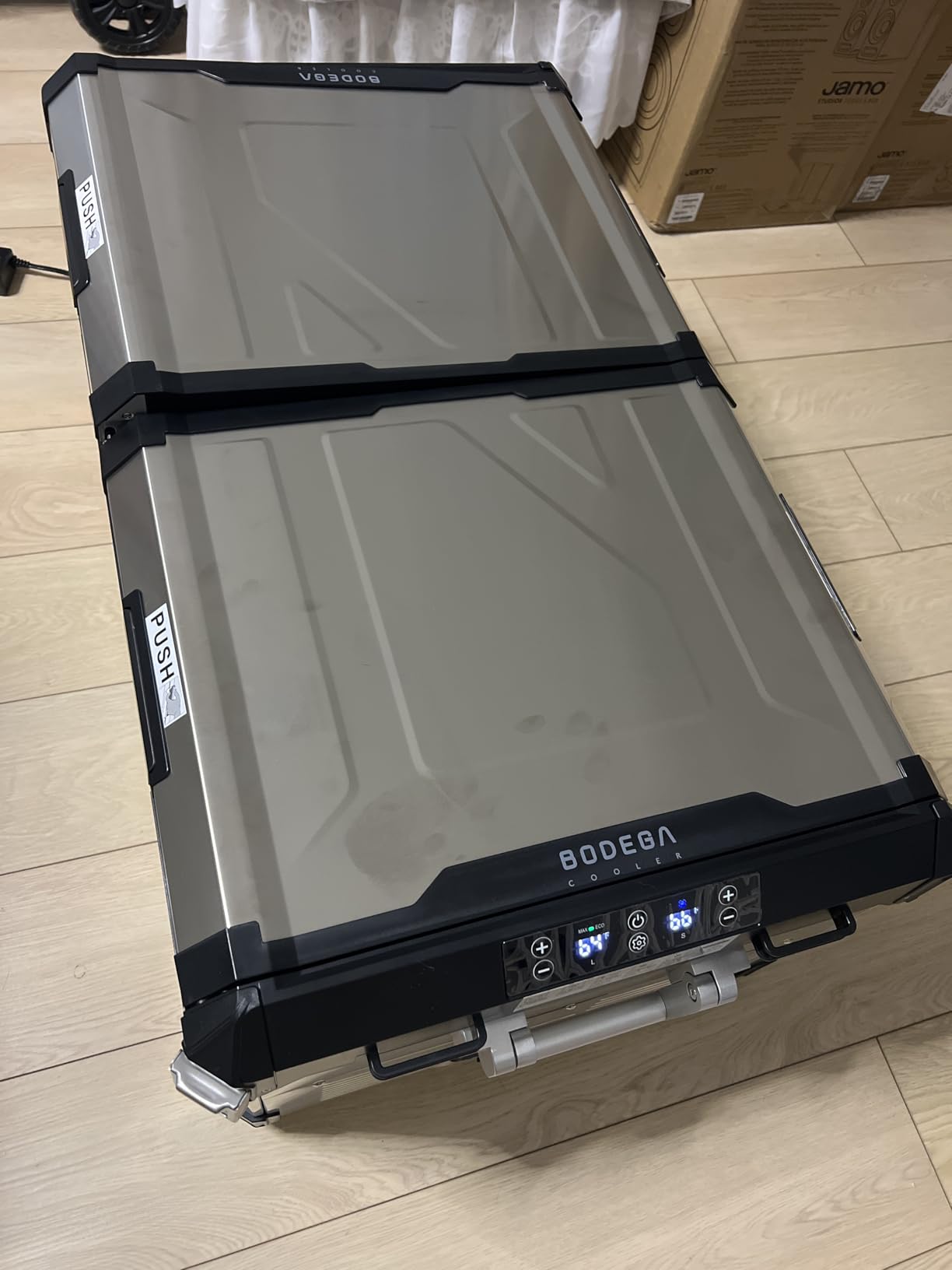 BODEGA Stainless Steel 12 Volt Car Refrigerator, 79 Quart Portable Freezer Car Fridge Dual Zone With APP Control, -4F-68F Electric Cooler, 12/24V DC and 100-240V AC, for Vehicles,Camping, RV, Outdoor customer photo 1