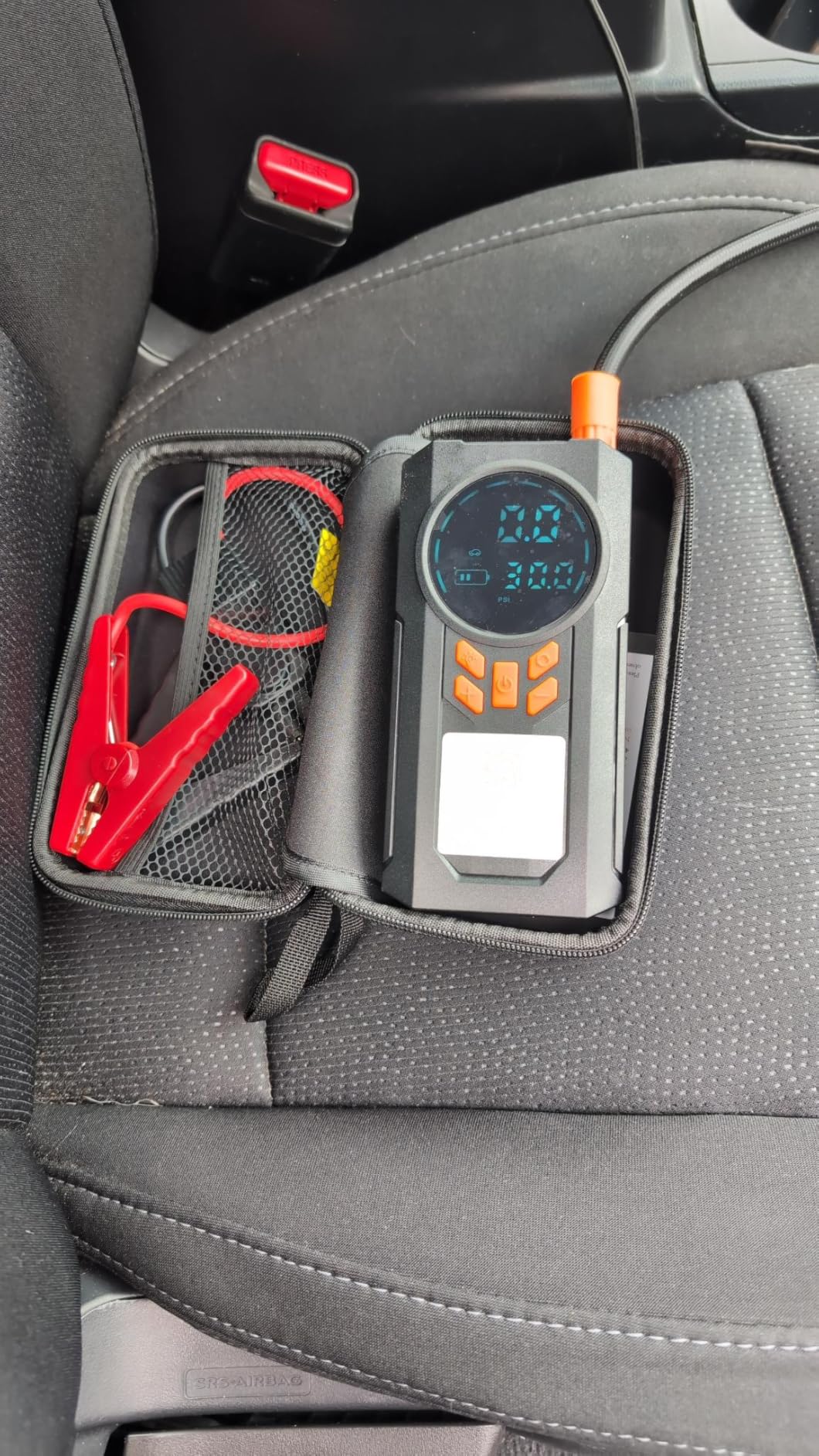Jump Starter with Air Compressor, 5000A 160PSI Battery Jumper Starter Portable (9.0 Gas/8.0L Diesel), 12V Jump Box Car Battery Jump Starter with Smart Jumper Cables, LED Light, LCD Display customer photo 2