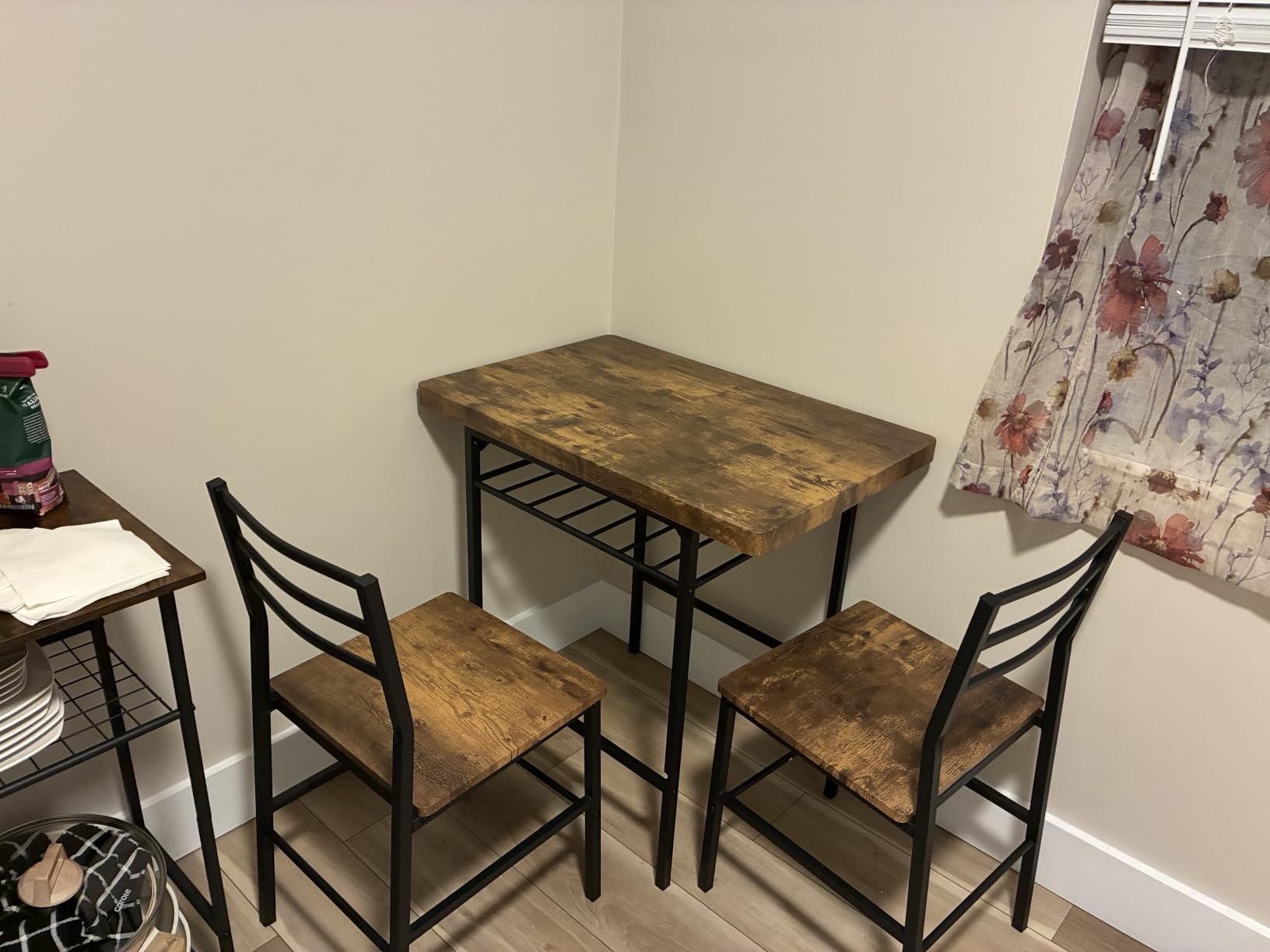 Best Choice Products 3-Piece Modern Dining Set, Space Saving Dinette for Kitchen, Dining Room, Small Space w/Steel Frame, Built-in Storage Rack - Natural/Black customer photo 1