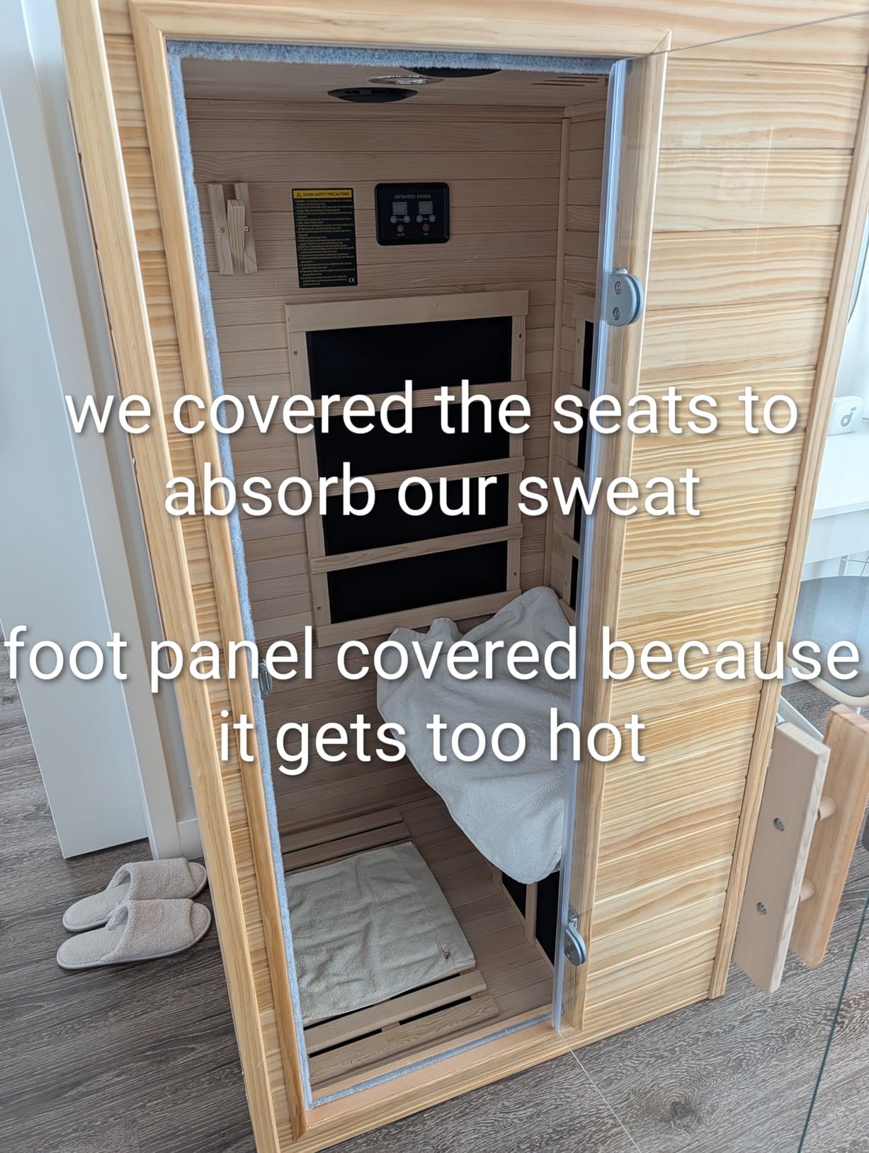 Far Infrared Sauna for 1 Person - 1050W with Bluetooth Speaker, Chromotherapy & Oxygen Ionizer, Indoor Home Sauna with Canadian Hemlock Wood, Relaxation for Home Gym Office customer photo 2