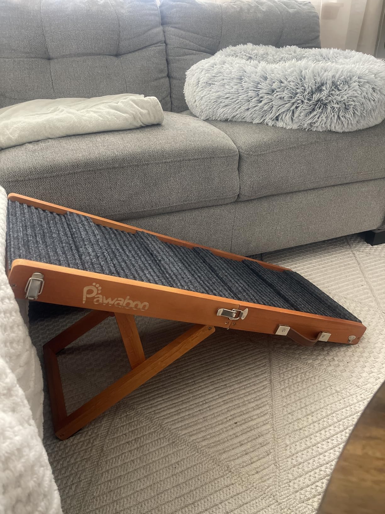 2026 Upgraded Dog Ramp for Couch, Foldable Small Dog Ramp for Sofa, 4 Adjustable Height from 13'' to 21