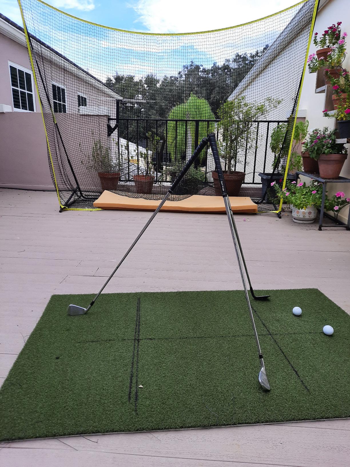 PodiuMax Golf Net, 10x7ft Golf Practice Net with Noise Reduce Silk Target Driving Real Balls, Hitting Nets for Backyard Garage, Improve Chipping Putting Pitching, Gift for Men & Golfers customer photo 2