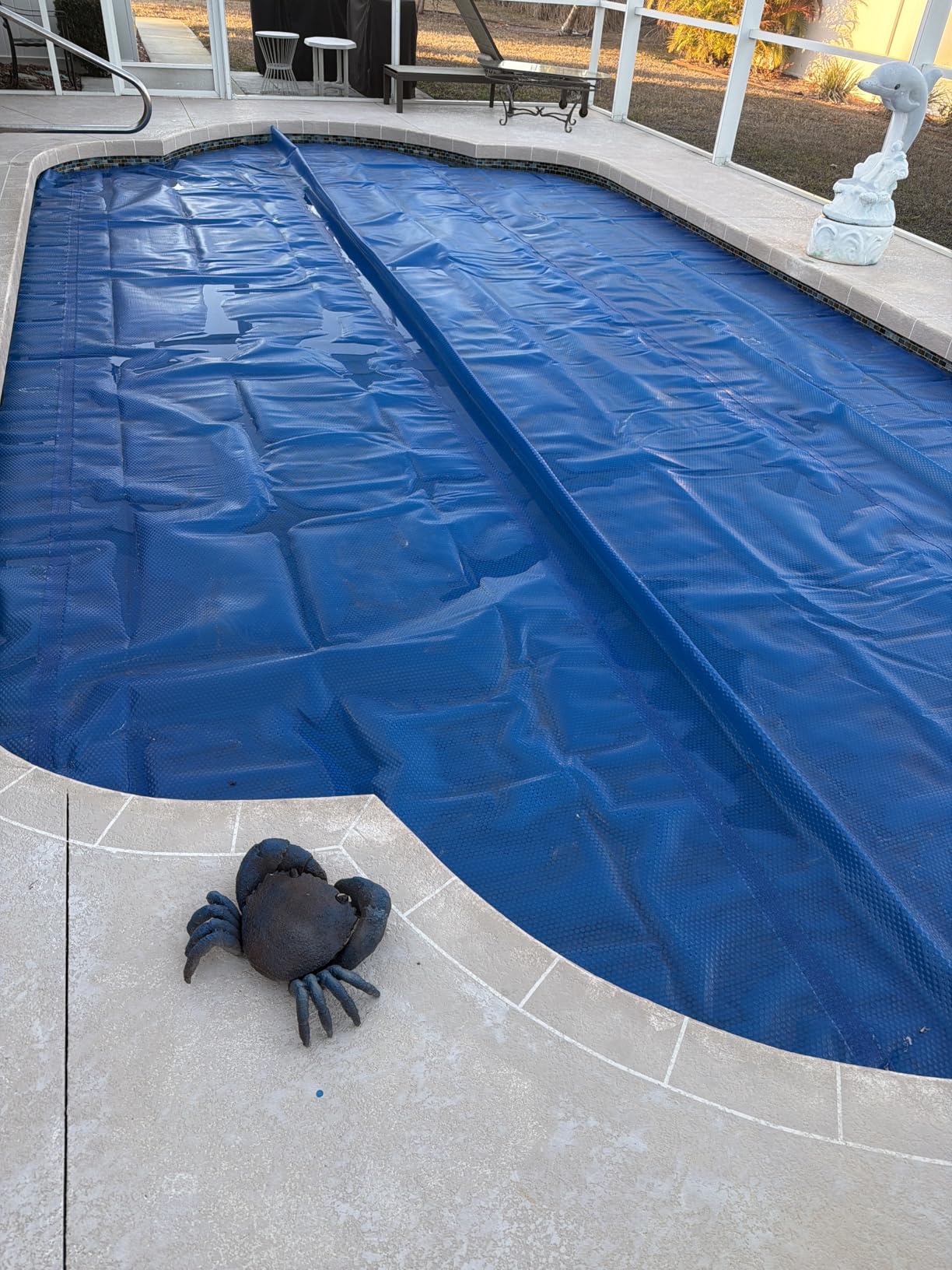 Solar Pool Cover, Durable 16 mil 16 × 32 ft Pool Covers for Inground & Above Ground Pools, Solar Pool Heater, Rectangle Solar Blanket with Bubbles, Blue customer photo 2