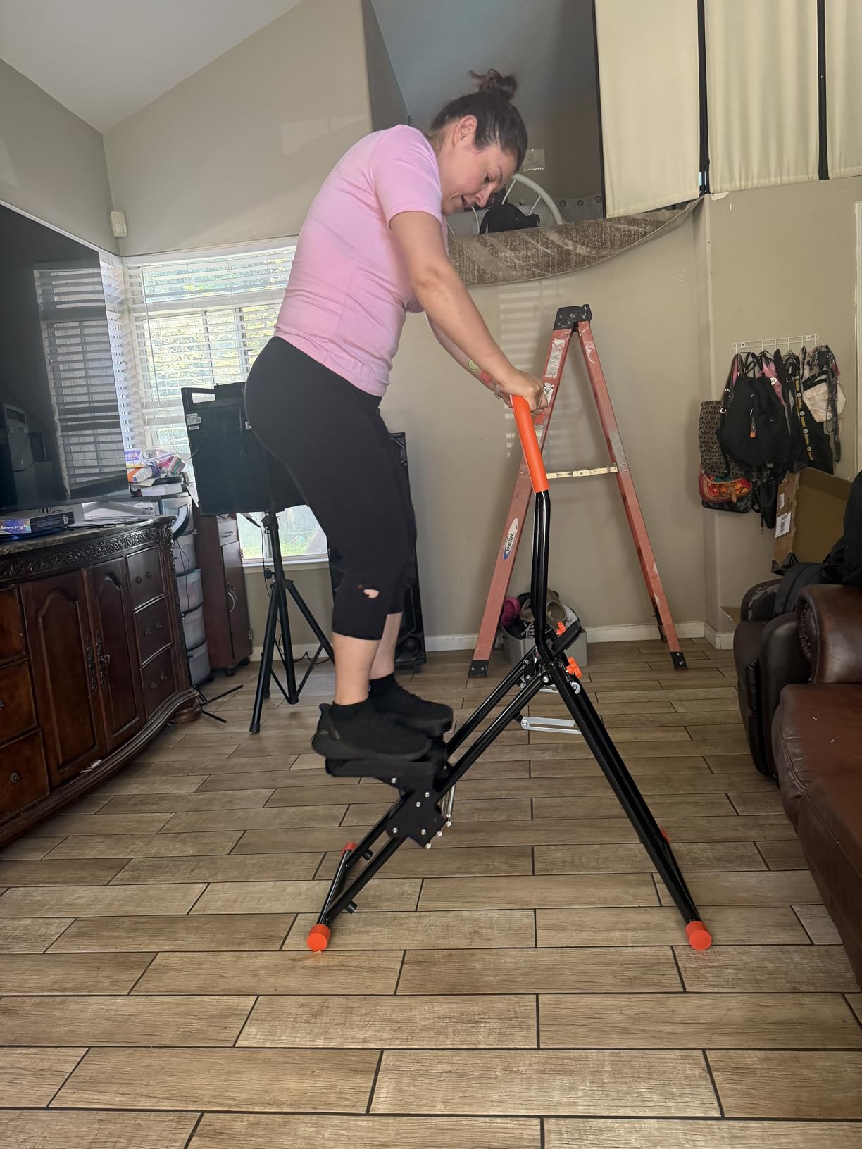 Stair Stepper for Home, Upgraded 3-Level Adjustable Resistance& Incline, Extra-Wide Non-Slip Pedals, LCD Counter with Phone Holder, 350 lbs Capacity customer photo 1